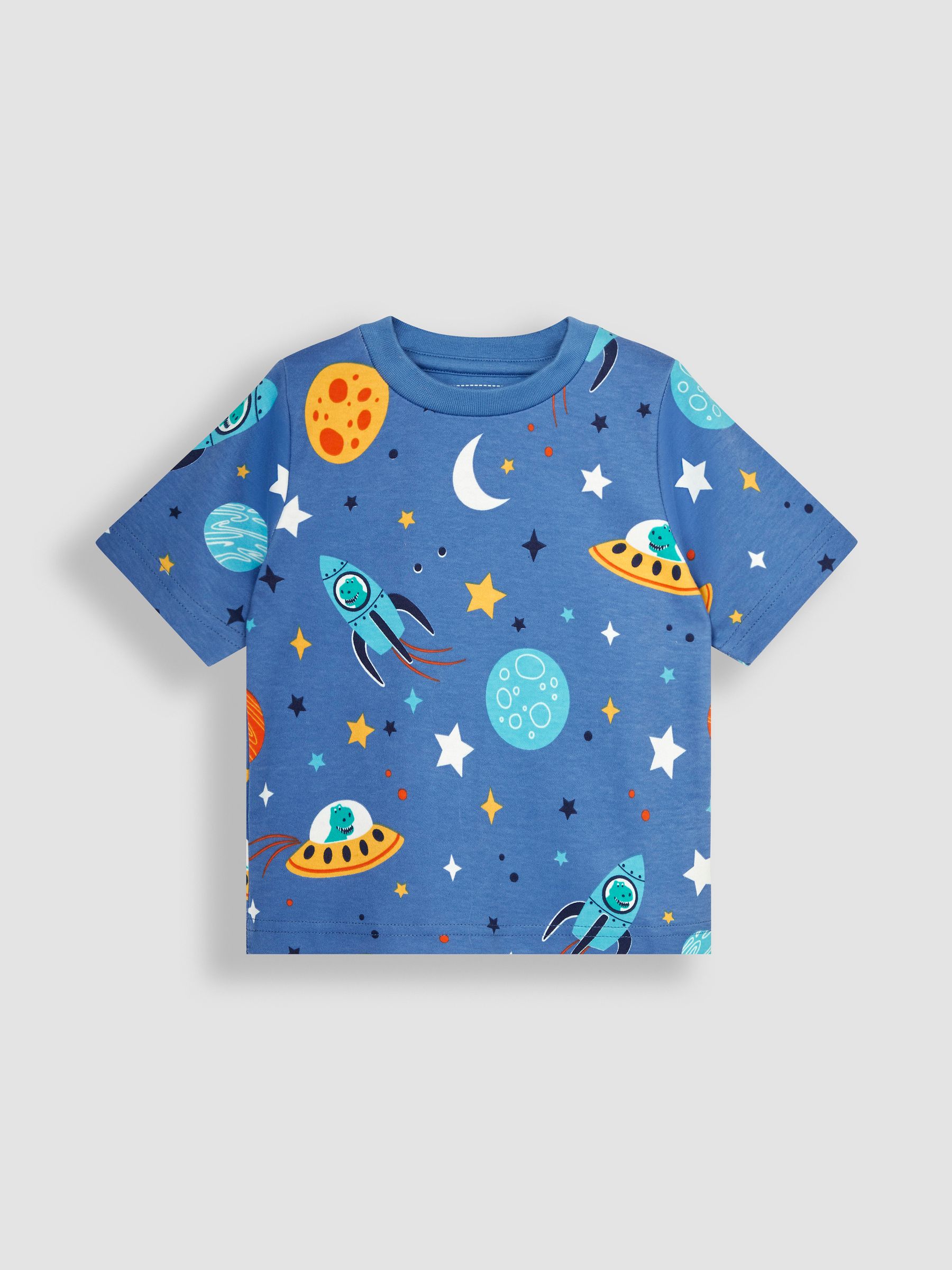 Glow In The Dark Jersey Pyjamas in Space - Image 4 of 7