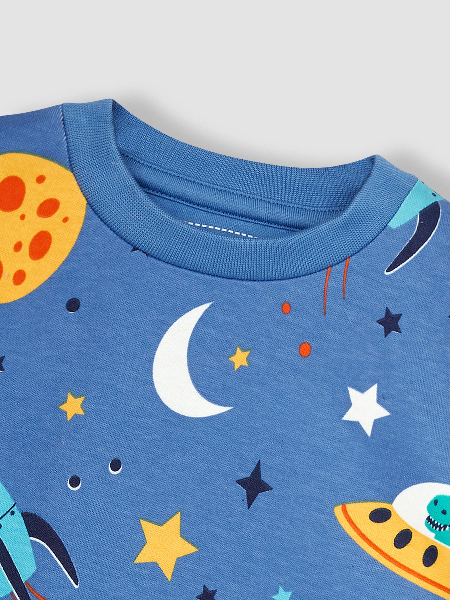 Glow In The Dark Jersey Pyjamas in Space - Image 6 of 7