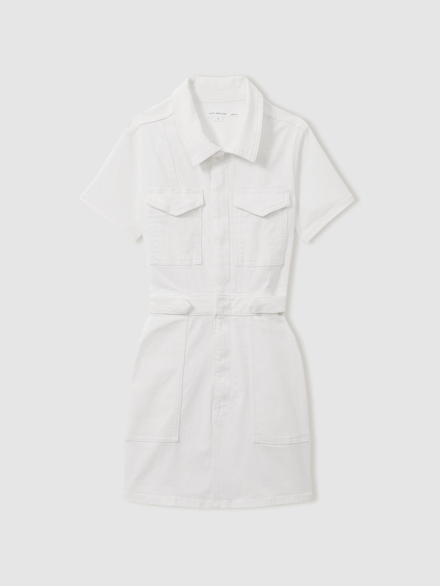 Denim Mini Dress in White - Image 2 of 5