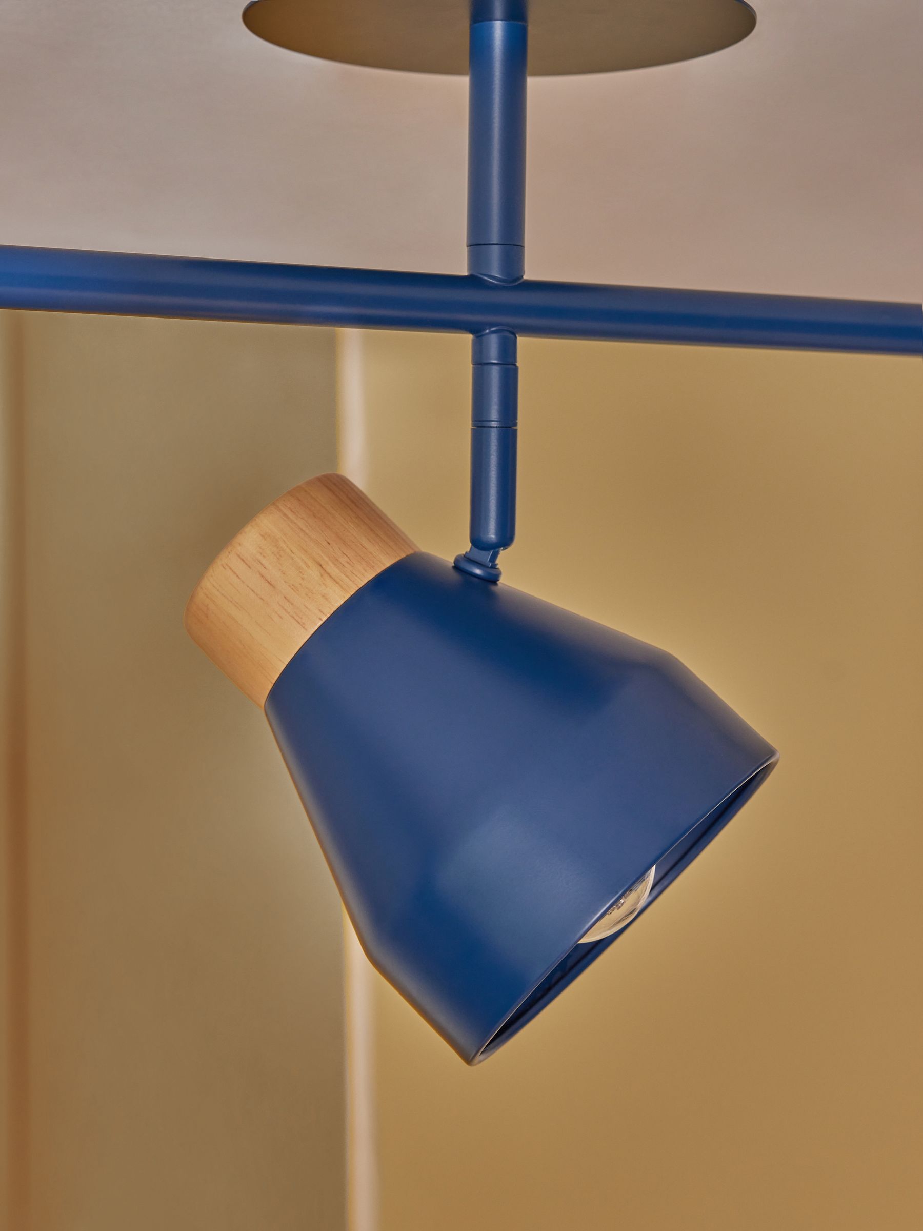 Albert 3 Light Linear Pendant Bar Ceiling Light in Navy - Image 2 of 3