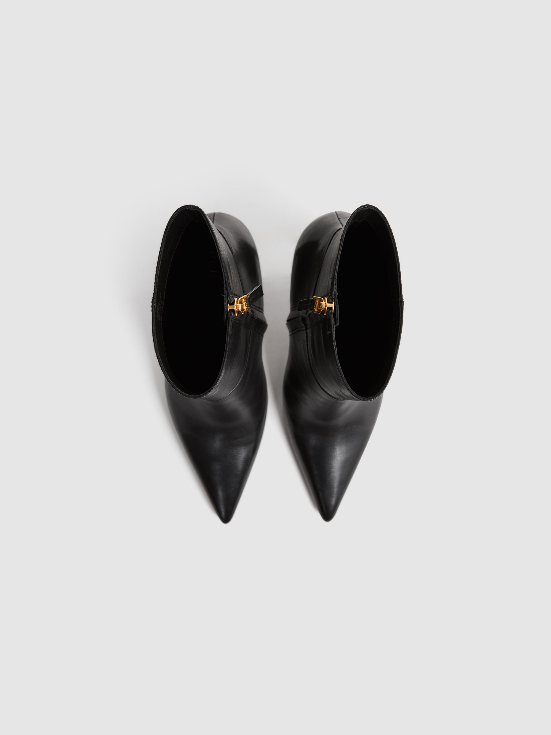 Leather Heeled Ankle Boots in Black - Image 3 of 5