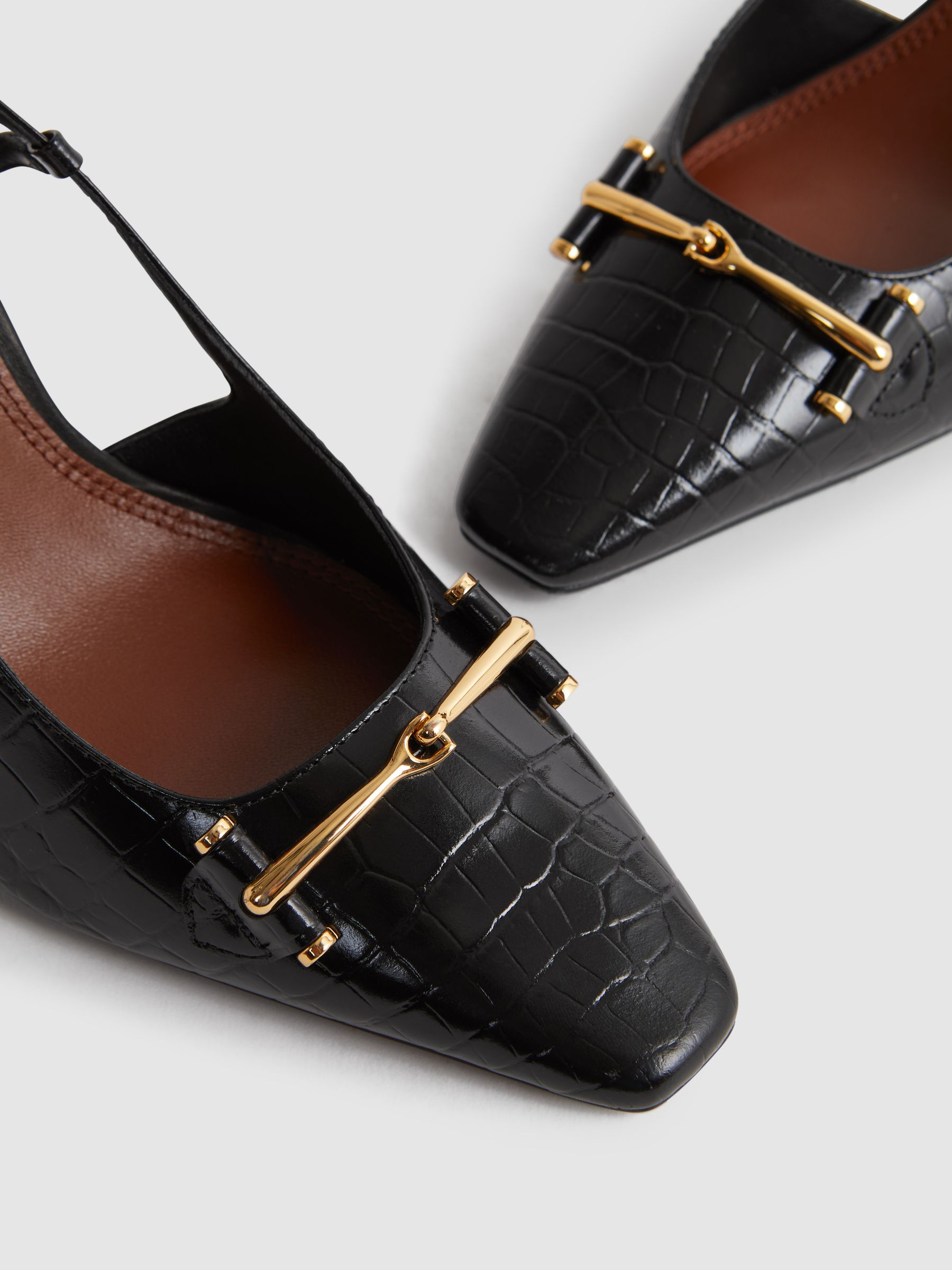 Leather Slingback Heels in Black - Image 5 of 5