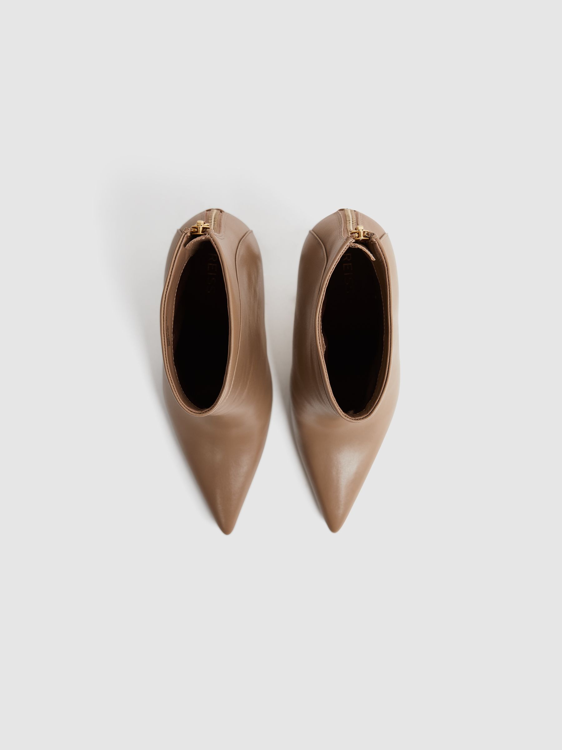 Signature Leather Ankle Boots in Camel - Image 3 of 5