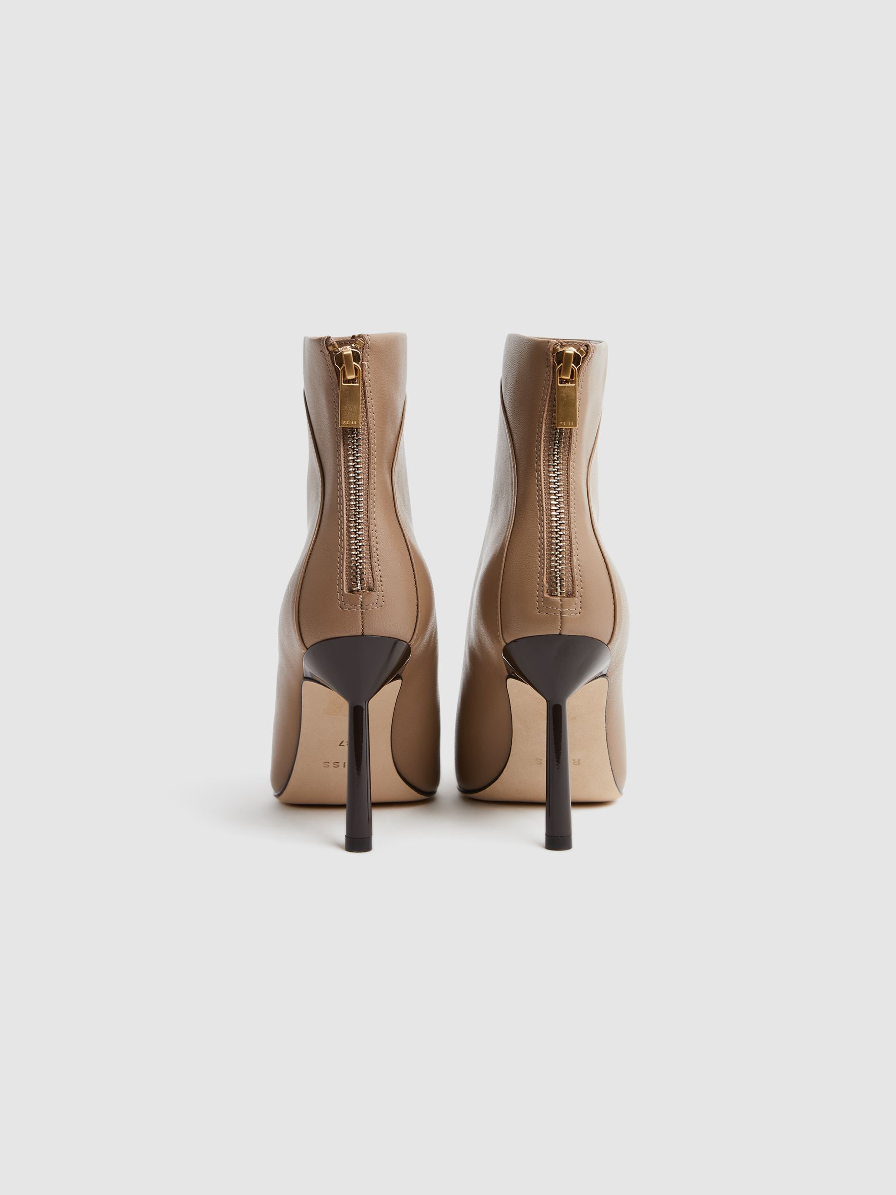 Signature Leather Ankle Boots in Camel - Image 4 of 5