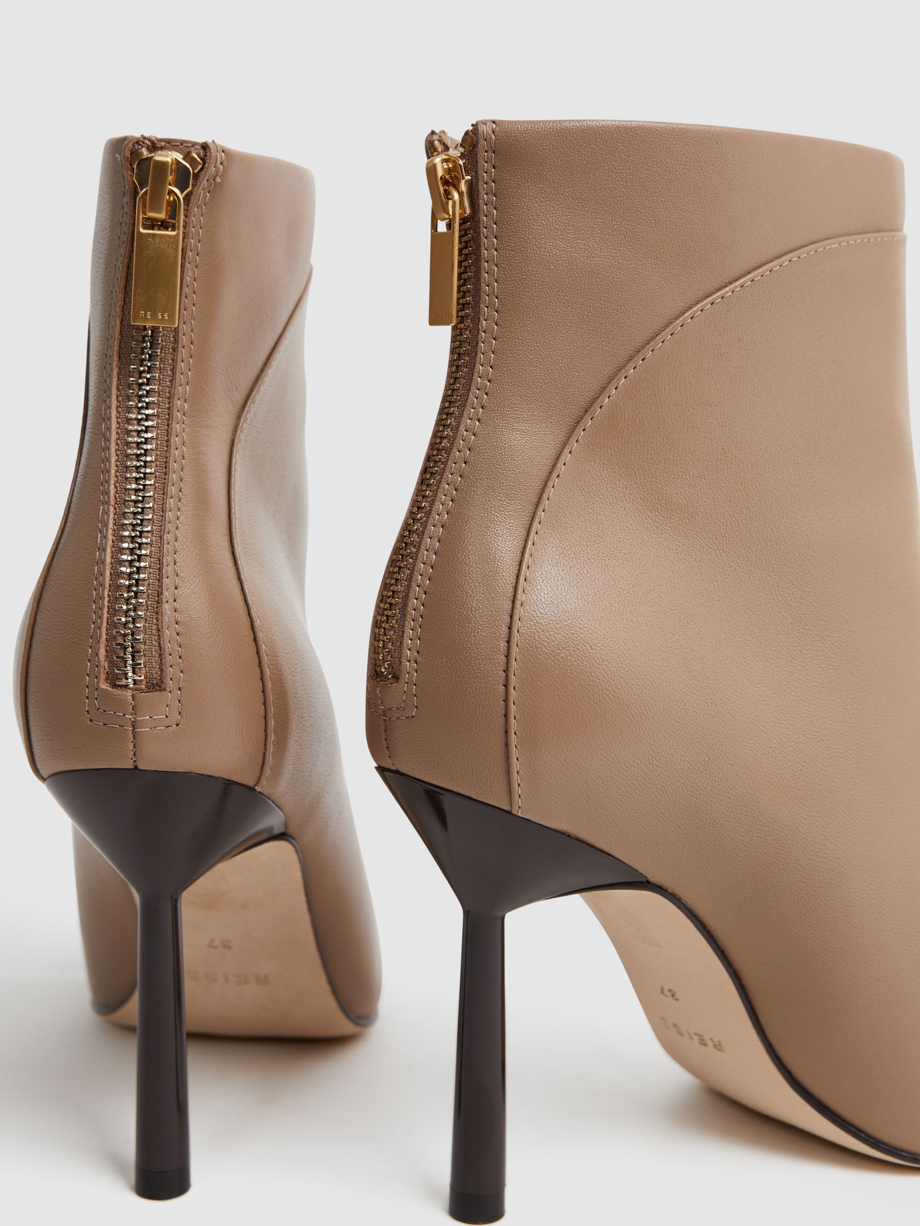 Signature Leather Ankle Boots in Camel - Image 5 of 5