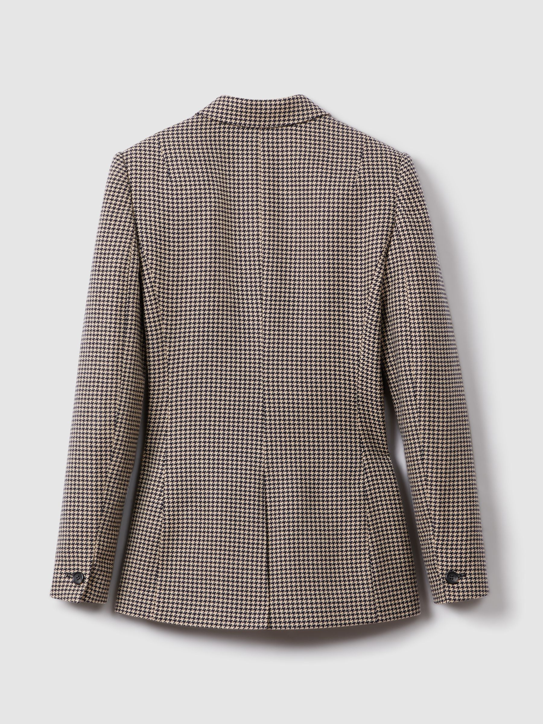 Ella Black/Camel Wool Blend Double Breasted Dogtooth Blazer - Image 4 of 5
