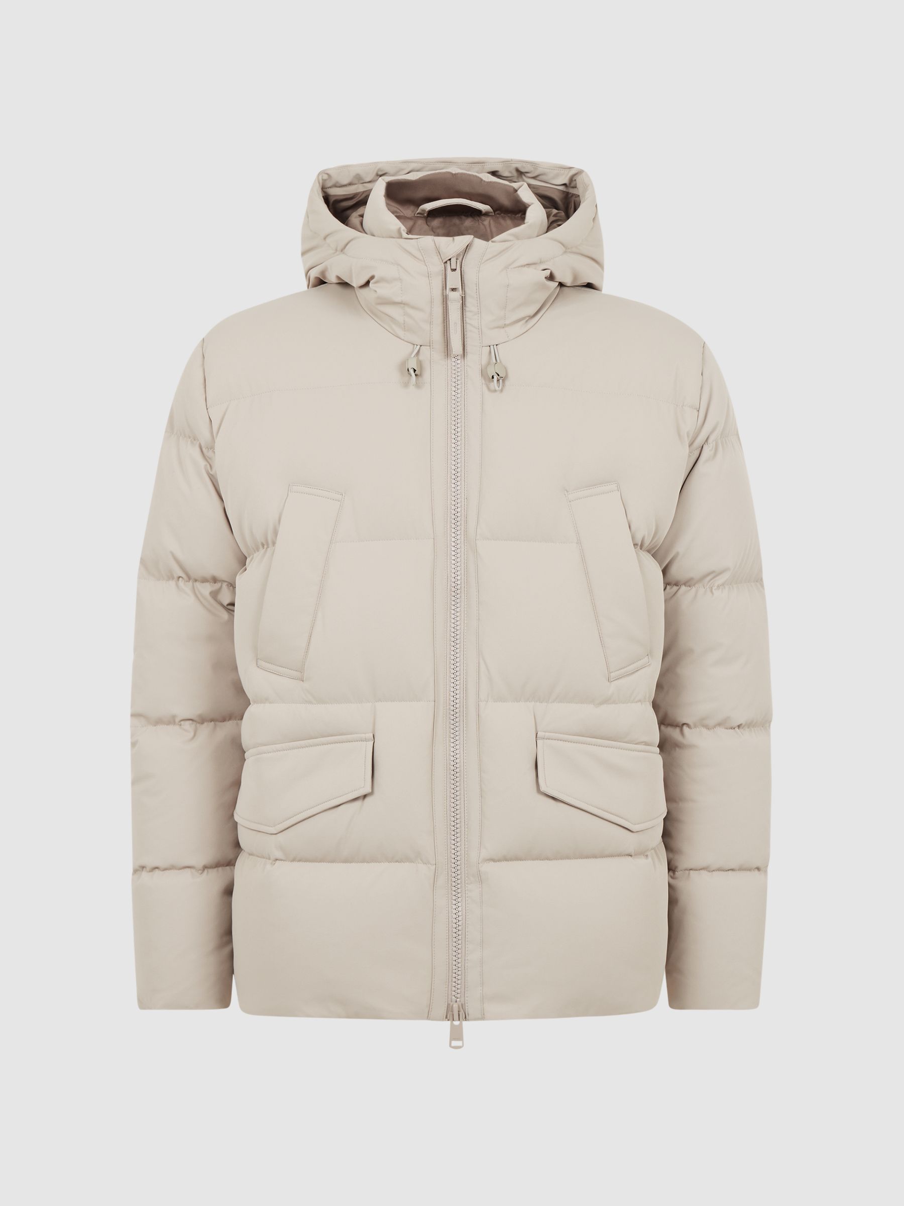 Short Puffer Jacket in Stone - Image 2 of 5