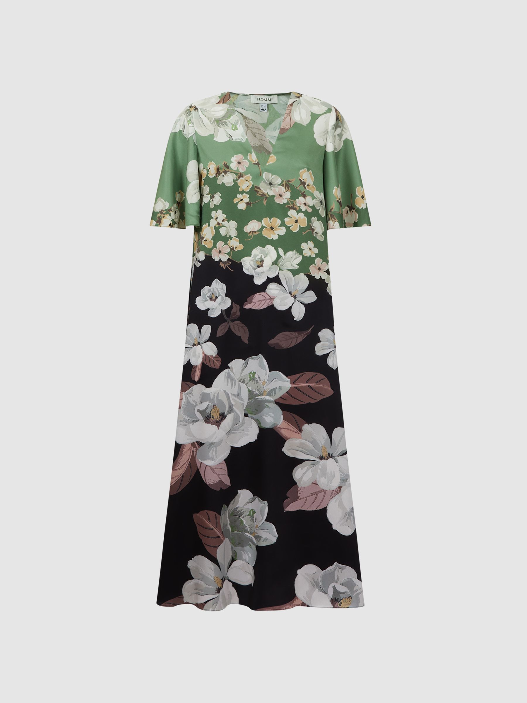 Florere Floral Relaxed Midi Dress in Black - Image 2 of 6
