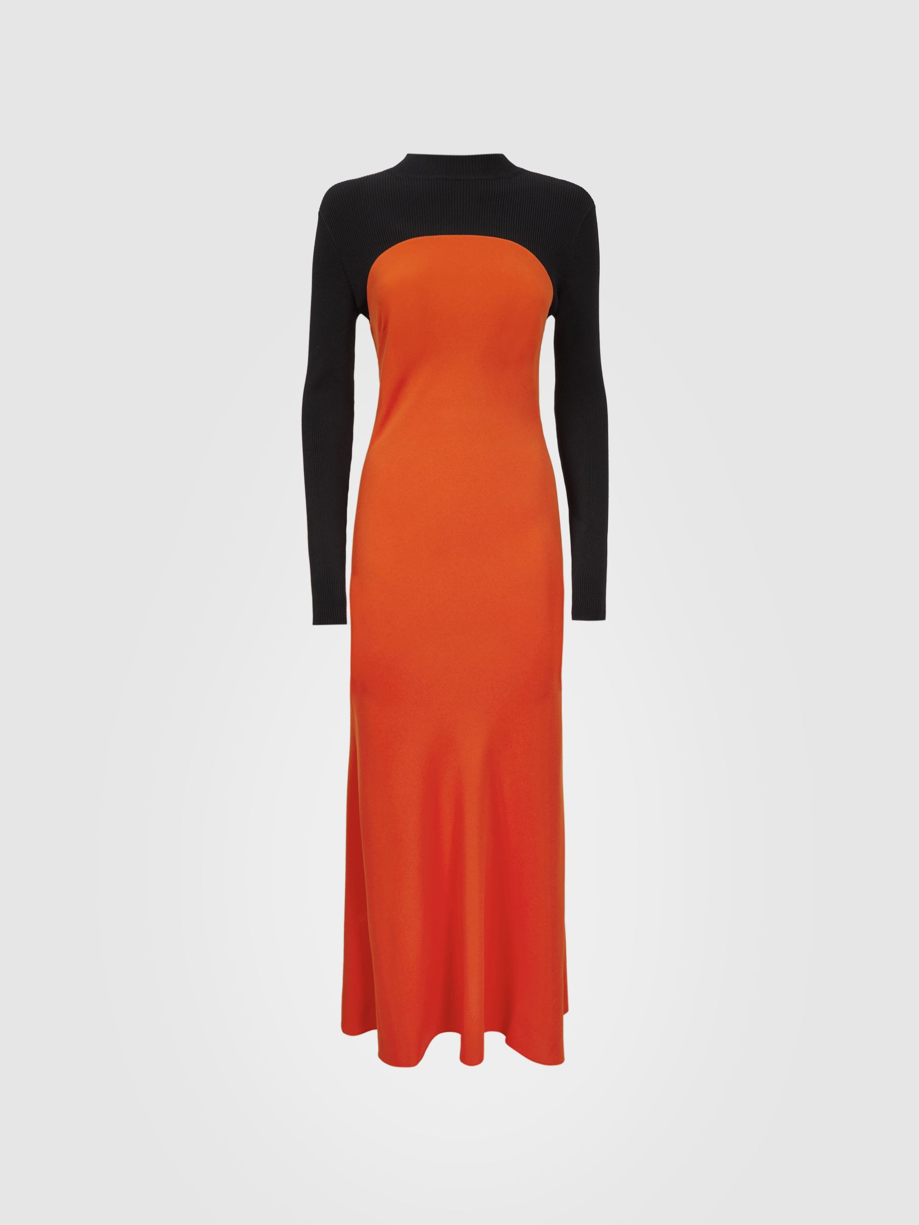 Florere Hybrid Knit Midi Dress in Bright Orange - Image 4 of 5