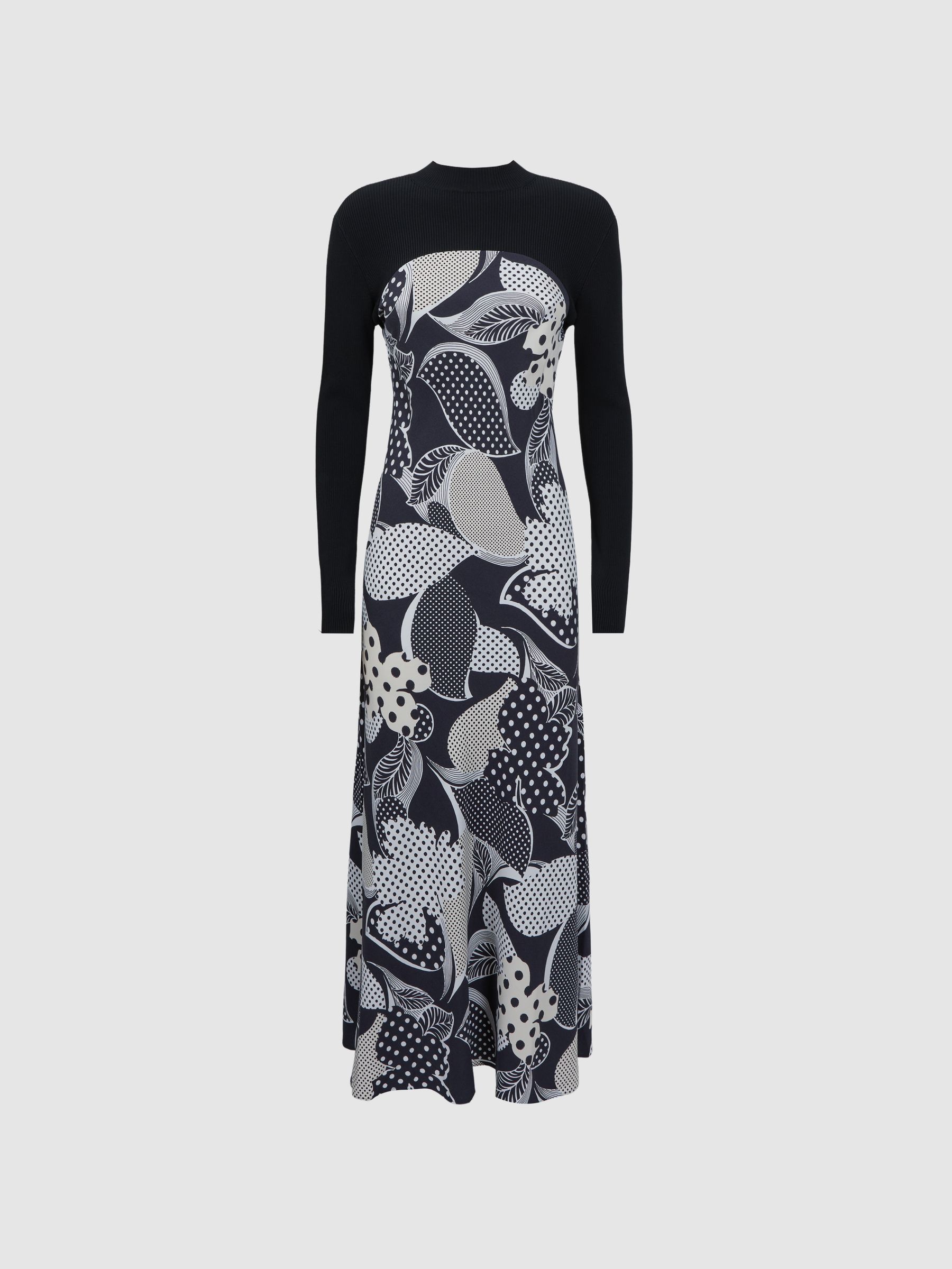 Florere Hybrid Knit Midi Dress in Black - Image 2 of 6