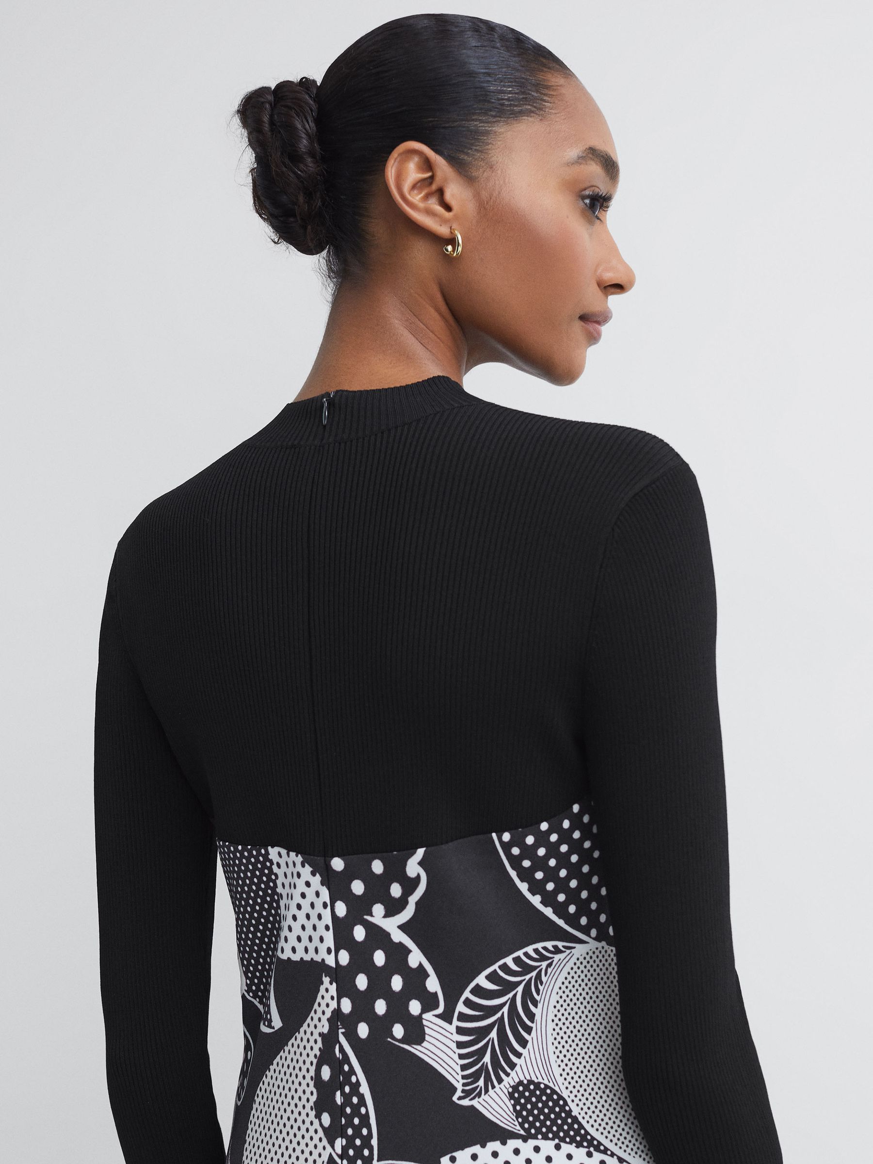 Florere Hybrid Knit Midi Dress in Black - Image 4 of 6