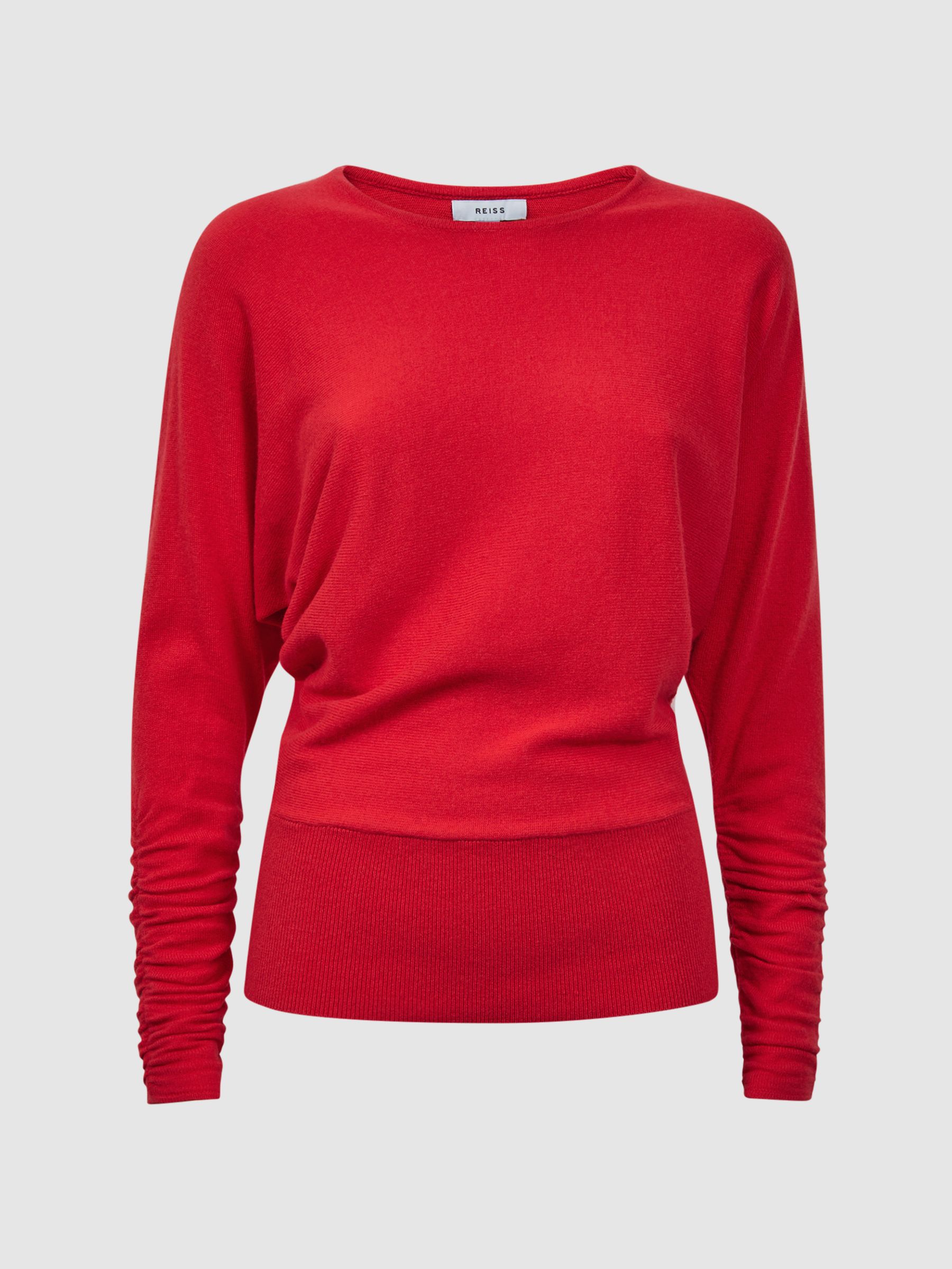 Wool Blend Batwing Sleeve Top in Coral - Image 2 of 5