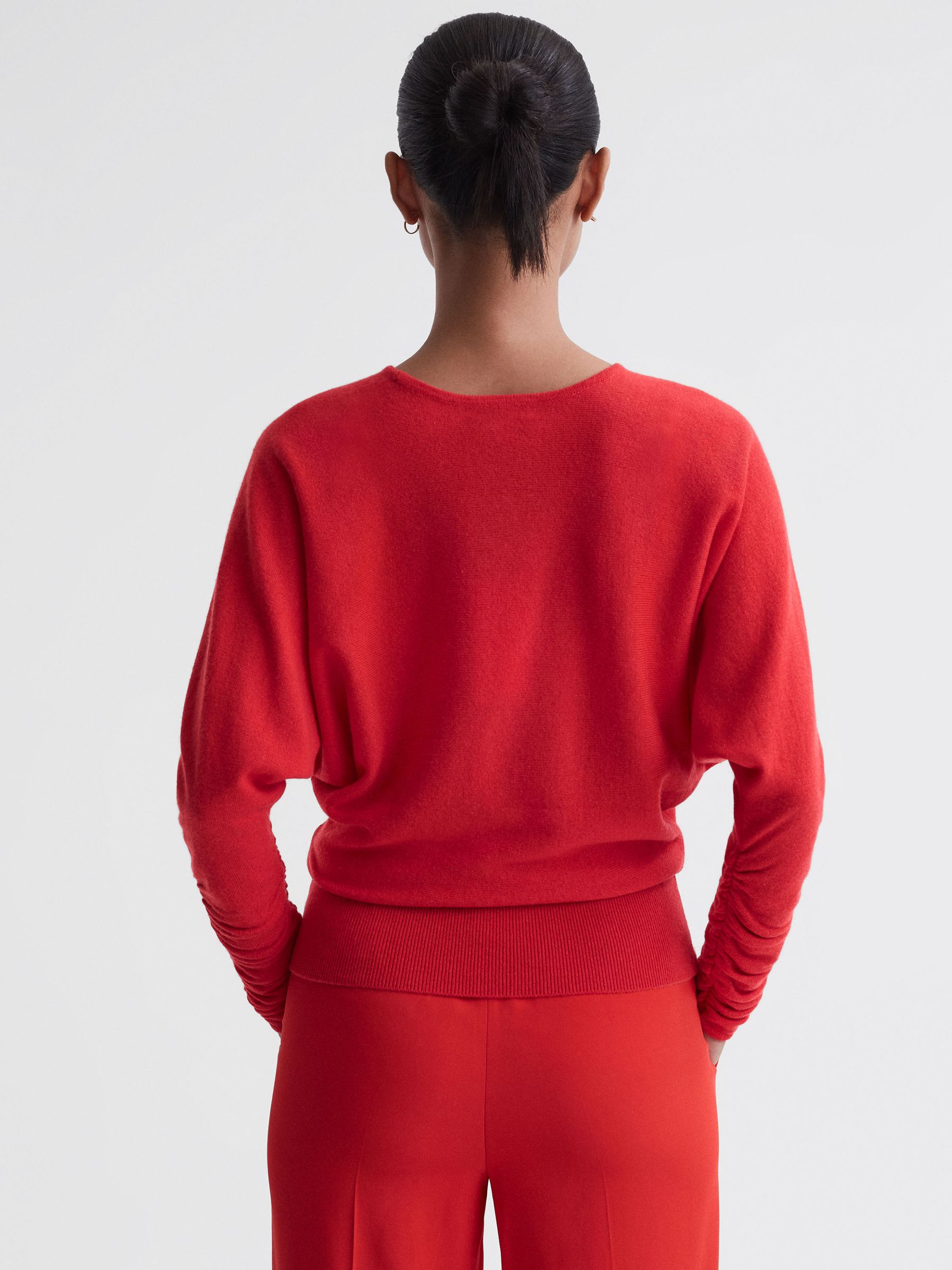 Wool Blend Batwing Sleeve Top in Coral - Image 5 of 5