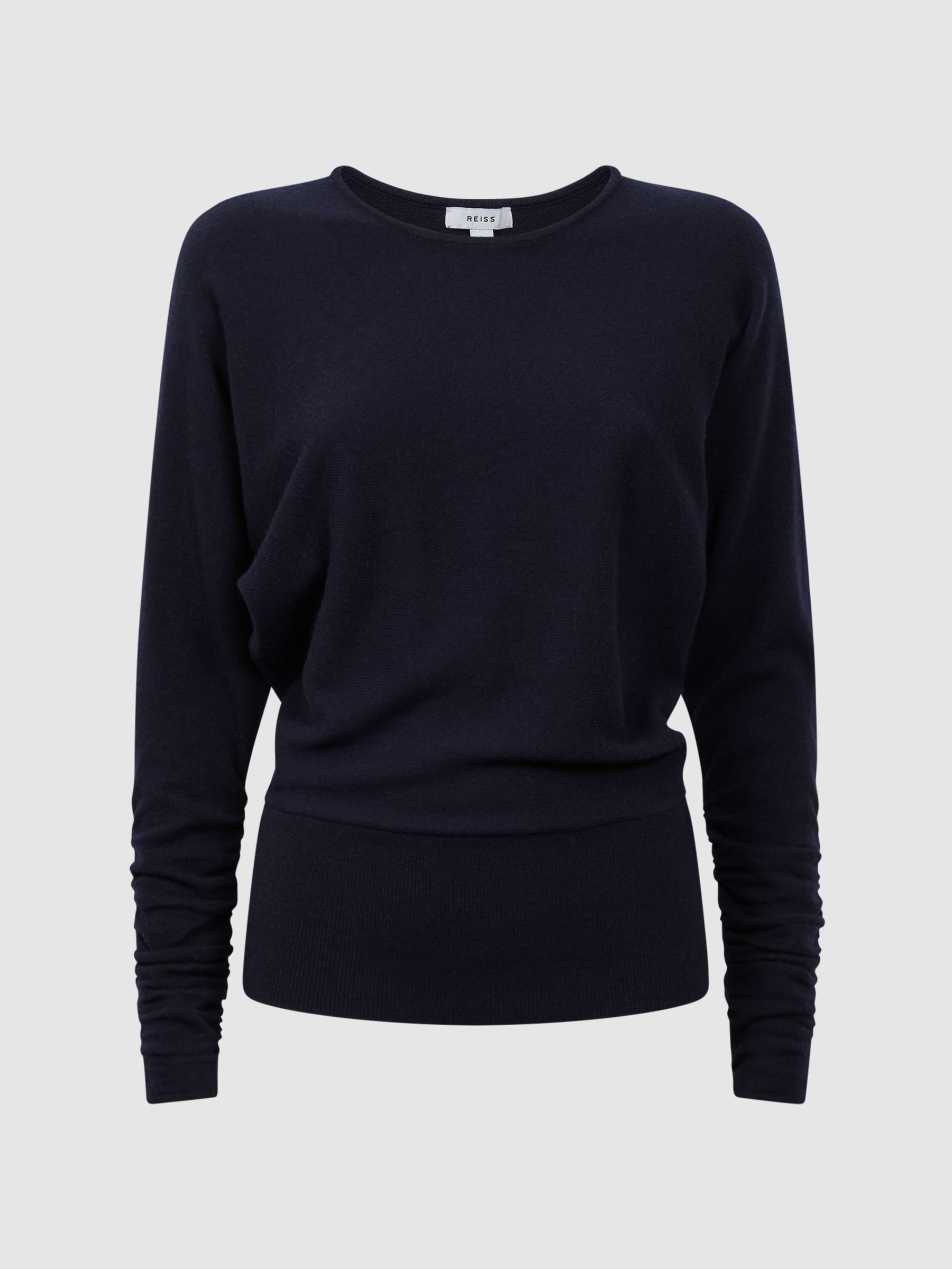 Wool Blend Batwing Sleeve Top in Navy - Image 2 of 4 Wool Blend Batwing Sleeve Top in Navy - Image 2 of 4