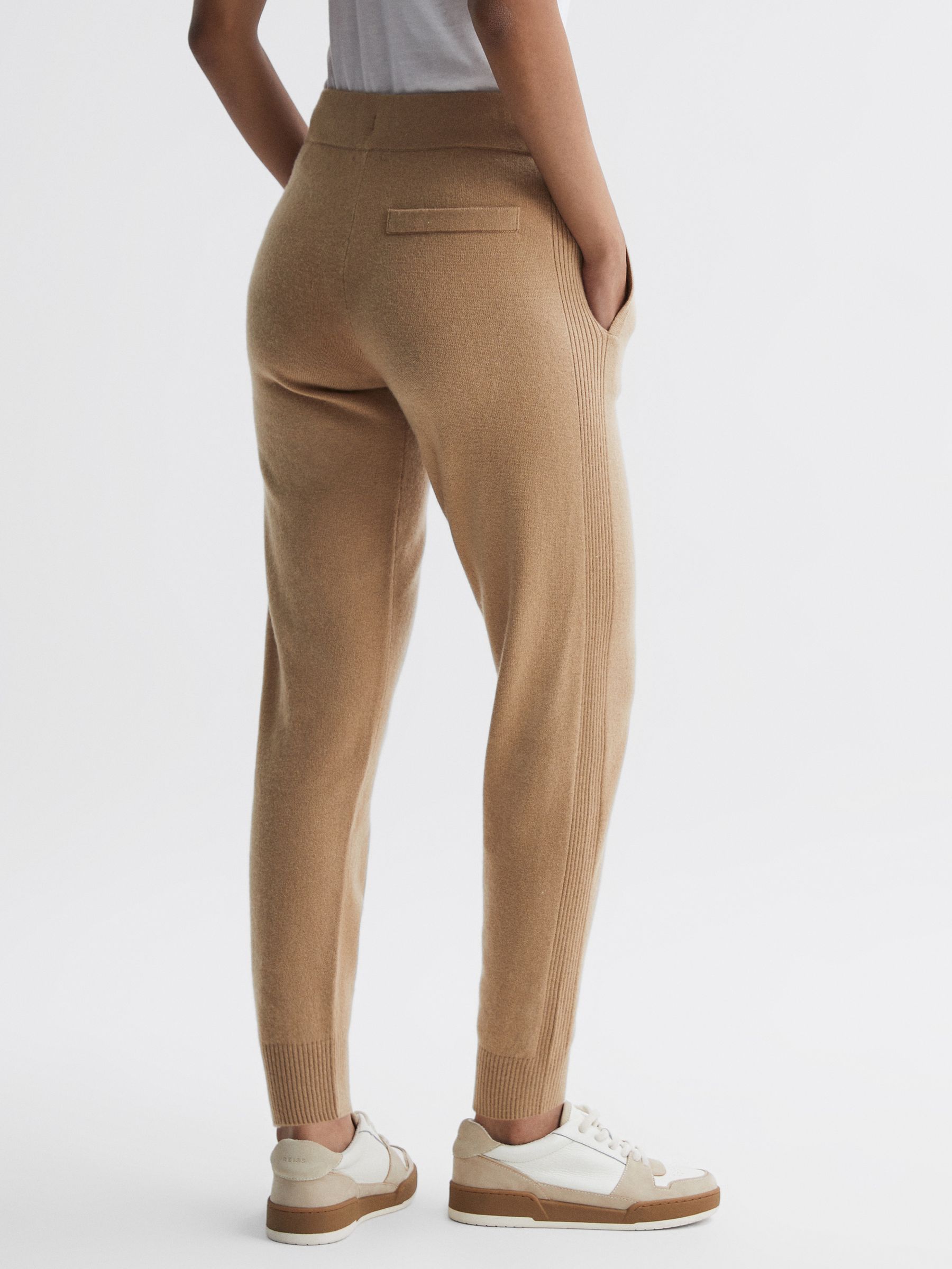 Wool Blend Drawstring Joggers in Camel - Image 4 of 4