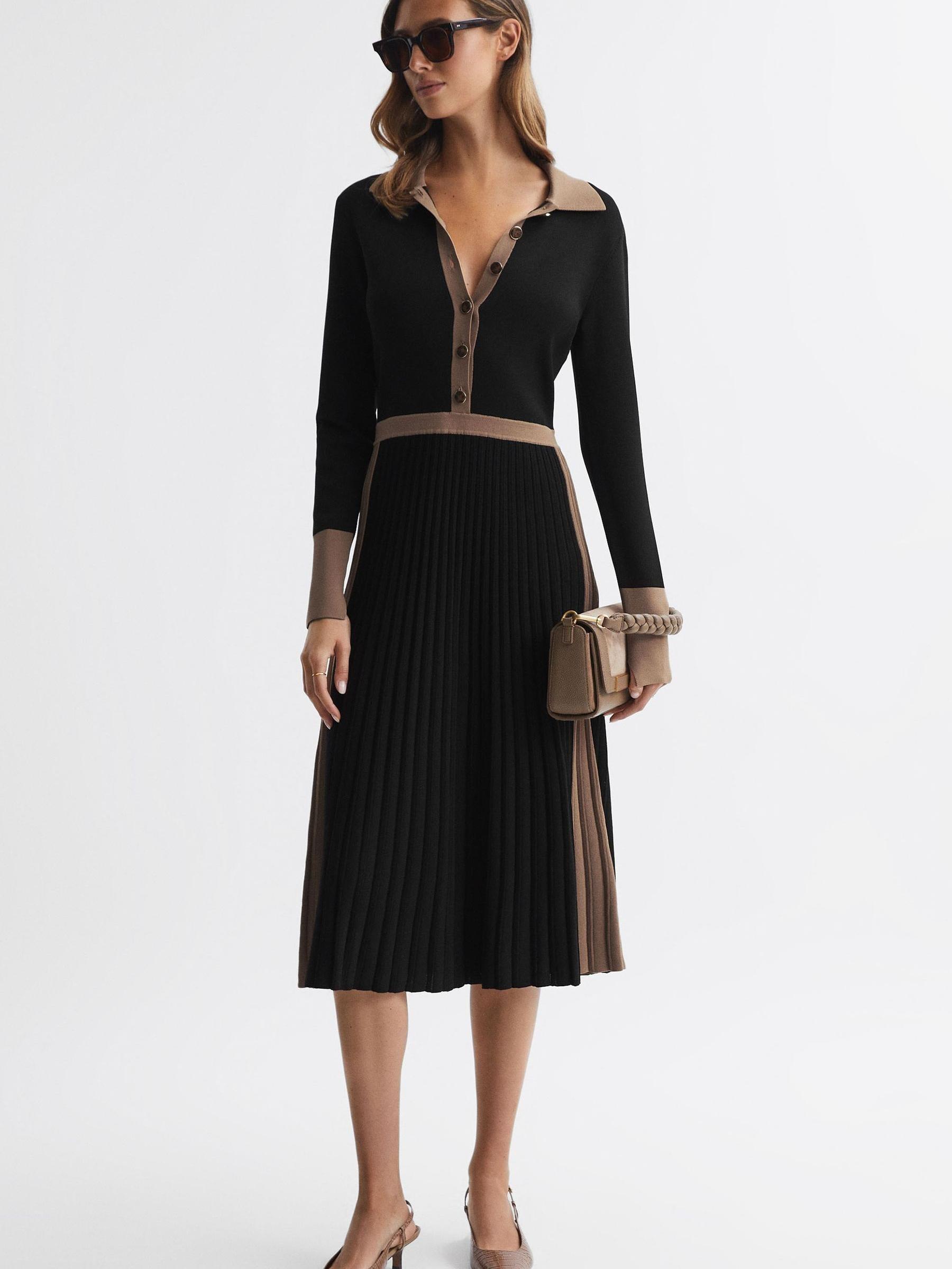 Reiss One Shoulder Button Detail Swimsuit in Black - REISS