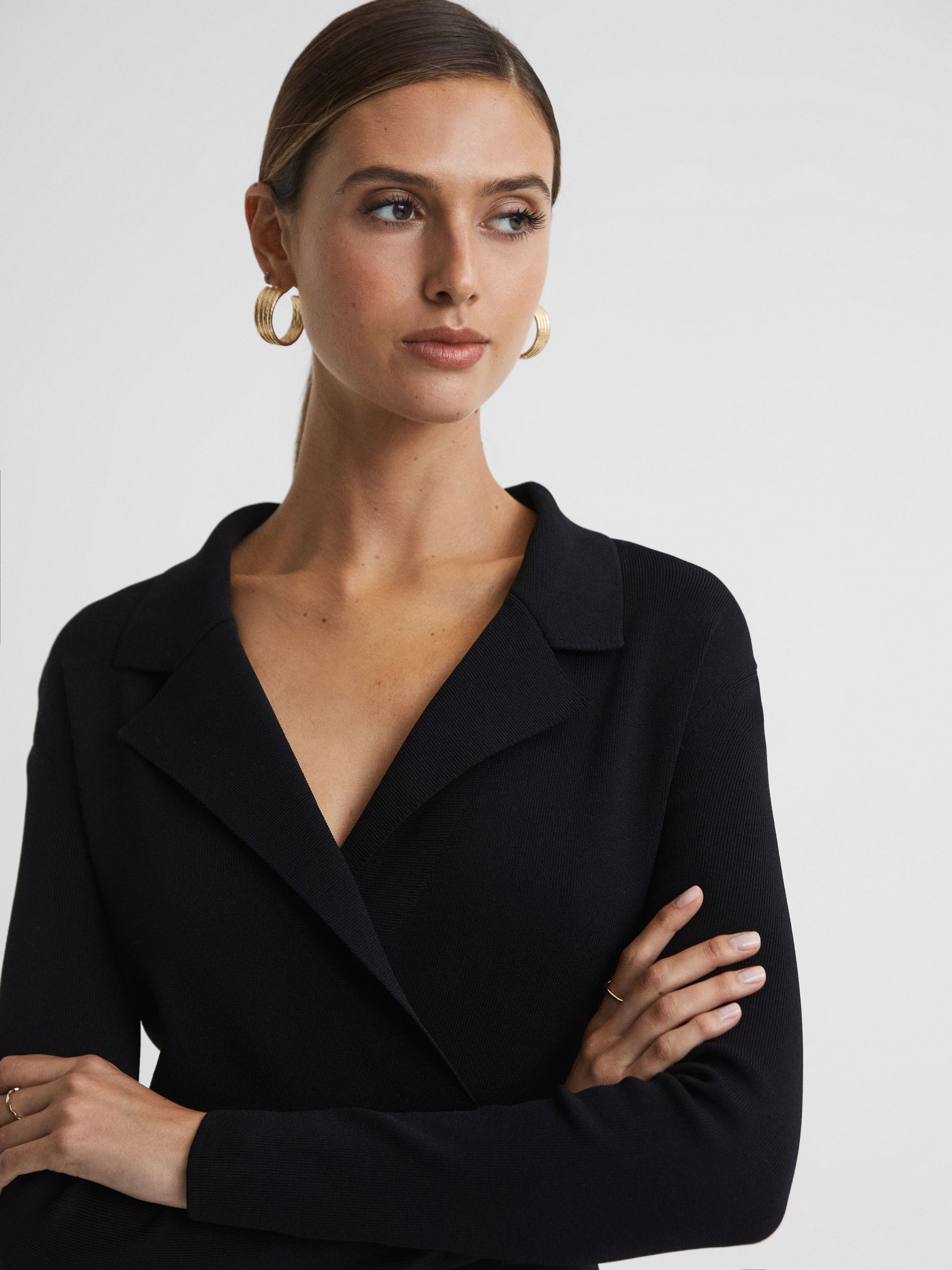 Double Breasted Mini Dress in Black - Image 4 of 5