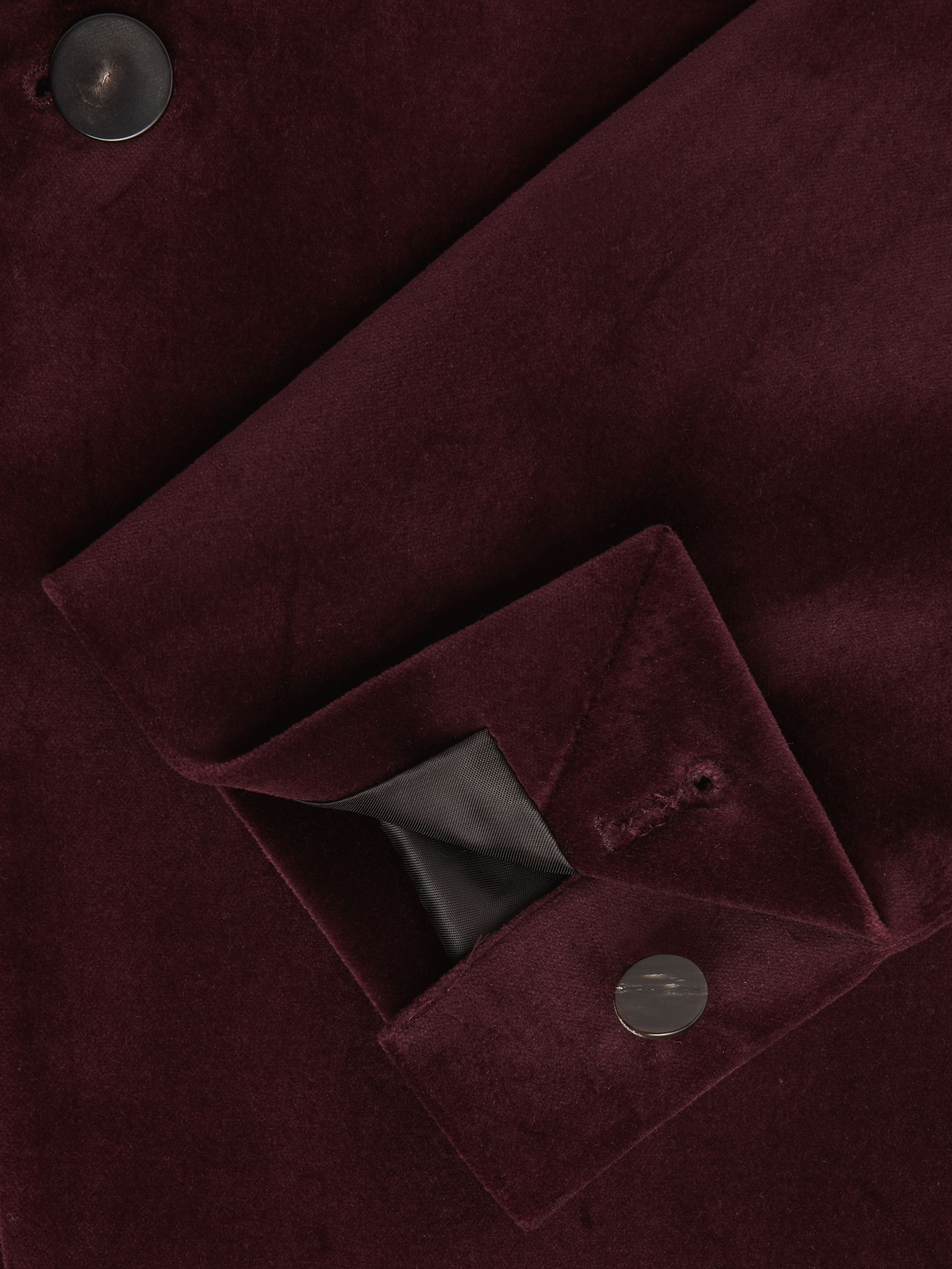 Slim Fit Velvet Single Breasted Blazer in Bordeaux - Image 6 of 7