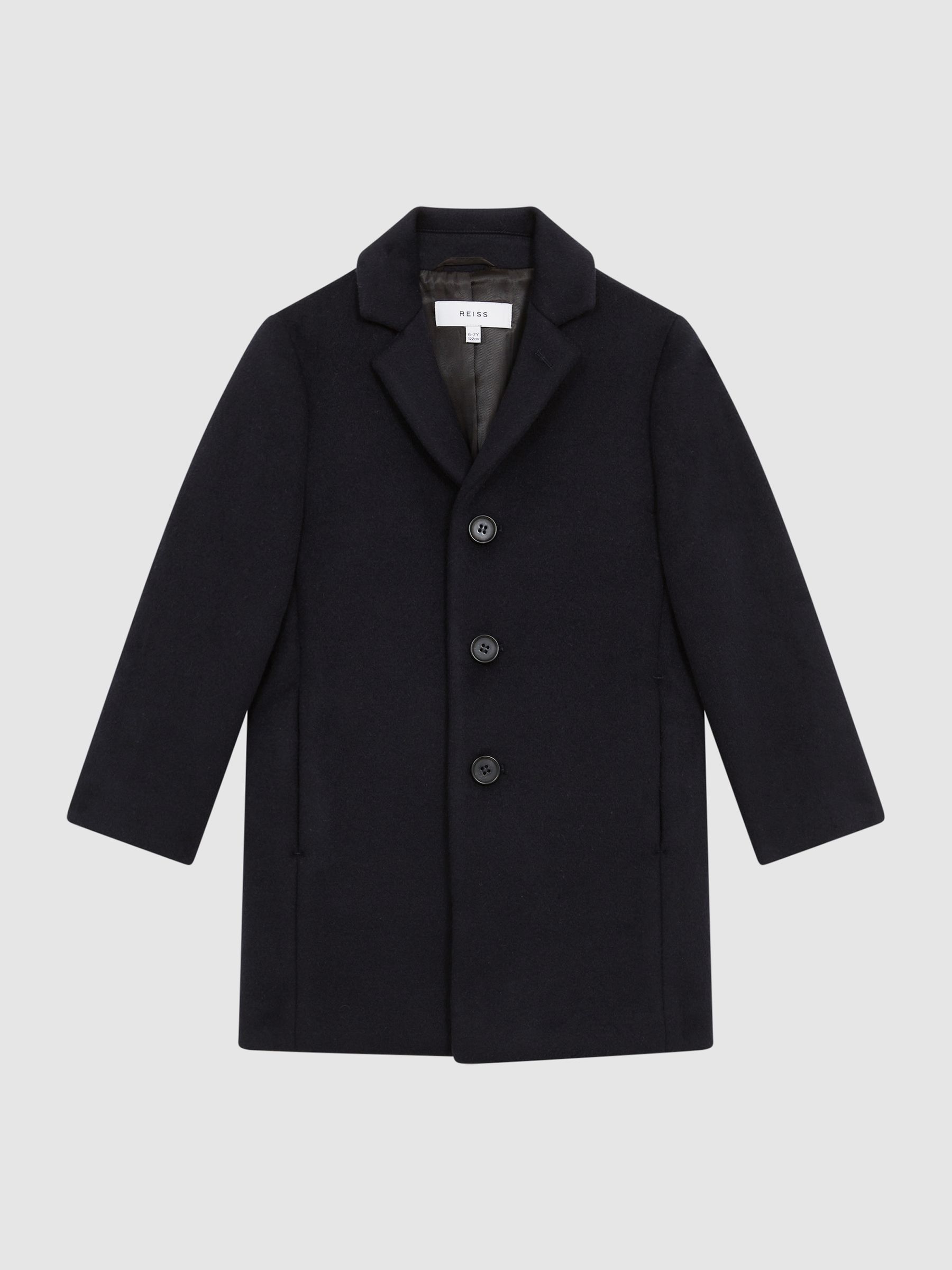 3-9 yrs Single Breasted Epsom Overcoat in Navy - Image 2 of 6