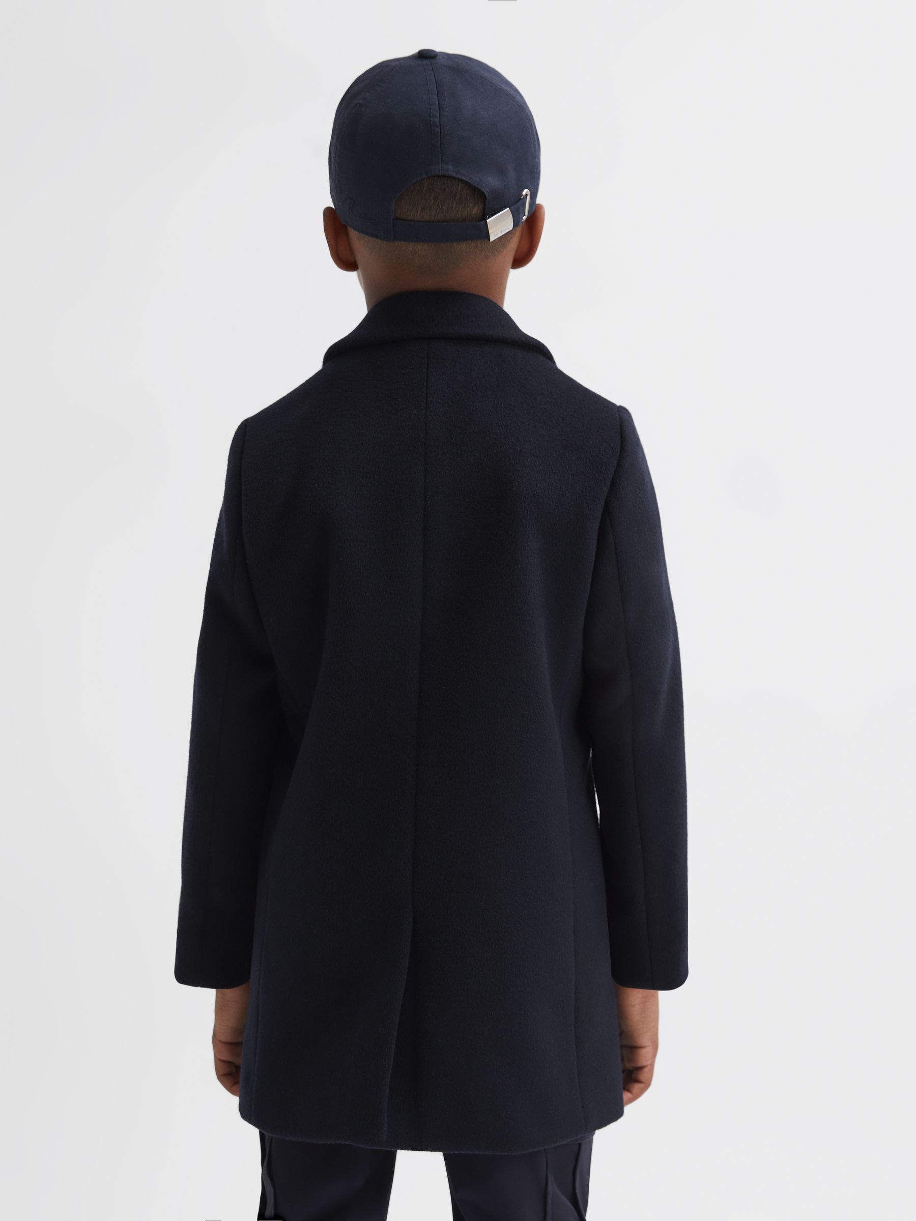 3-9 yrs Single Breasted Epsom Overcoat in Navy - Image 5 of 6