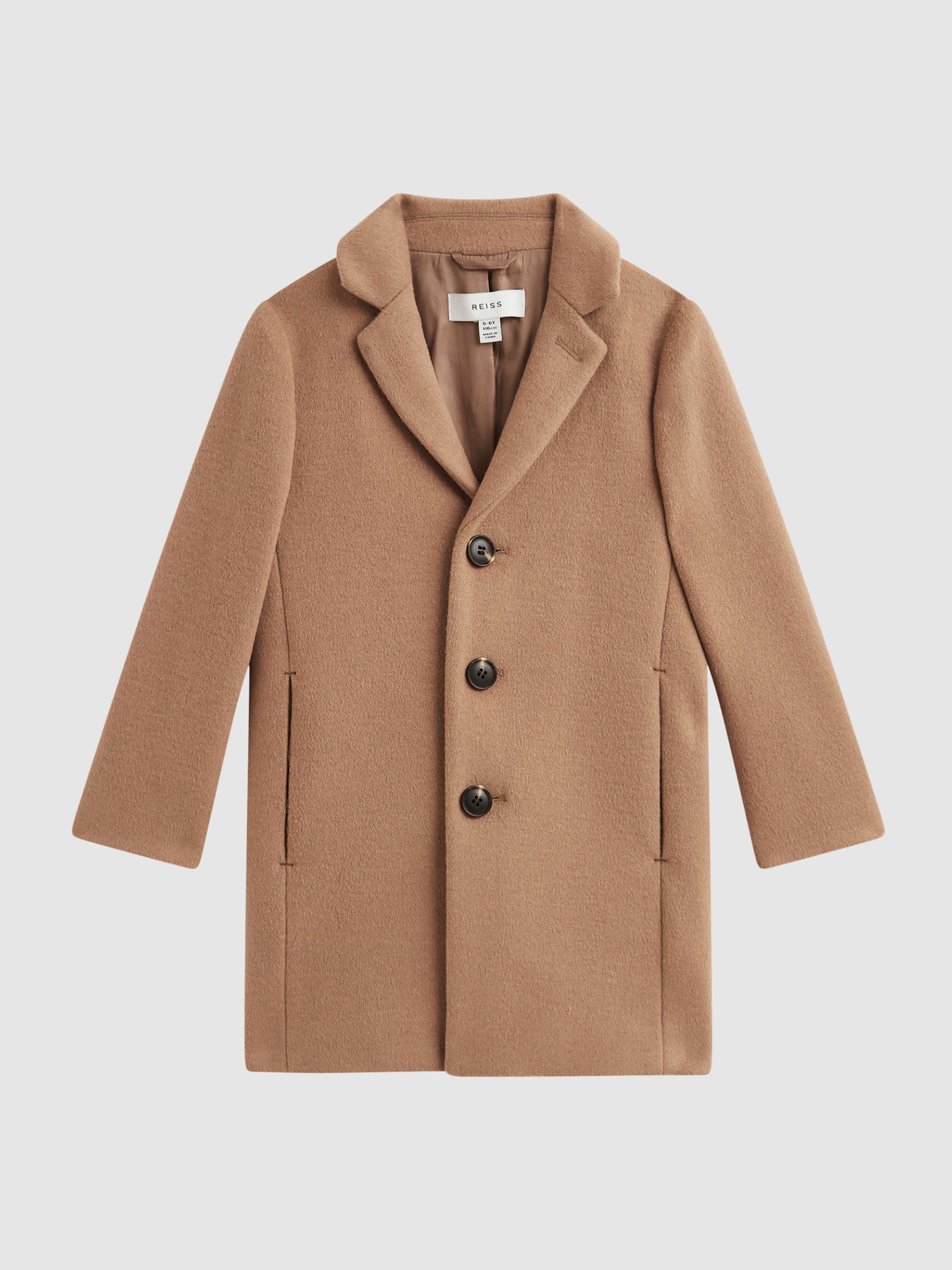 3-9 yrs Single Breasted Epsom Overcoat in Camel - Image 2 of 7