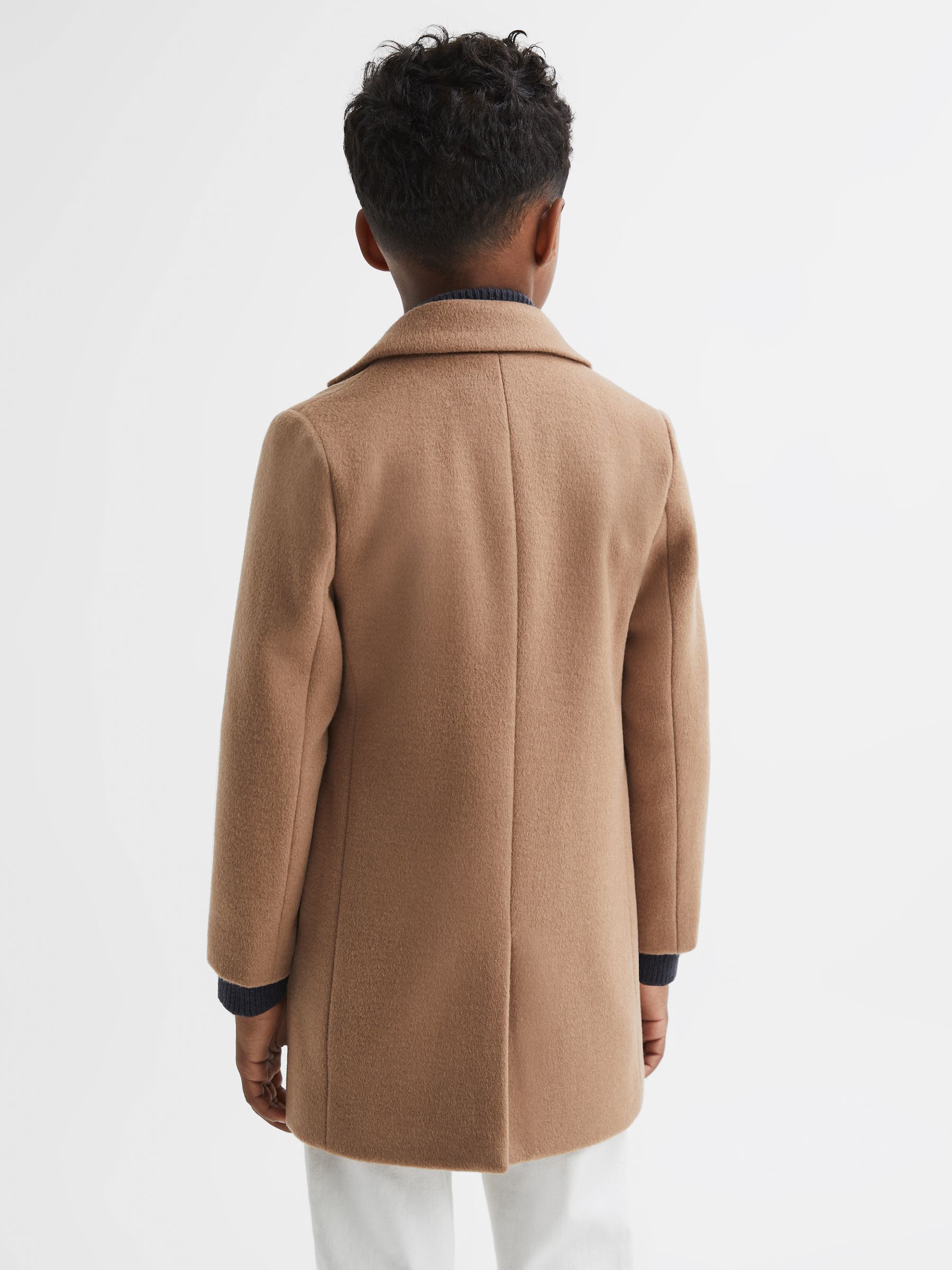 3-9 yrs Single Breasted Epsom Overcoat in Camel - Image 6 of 7