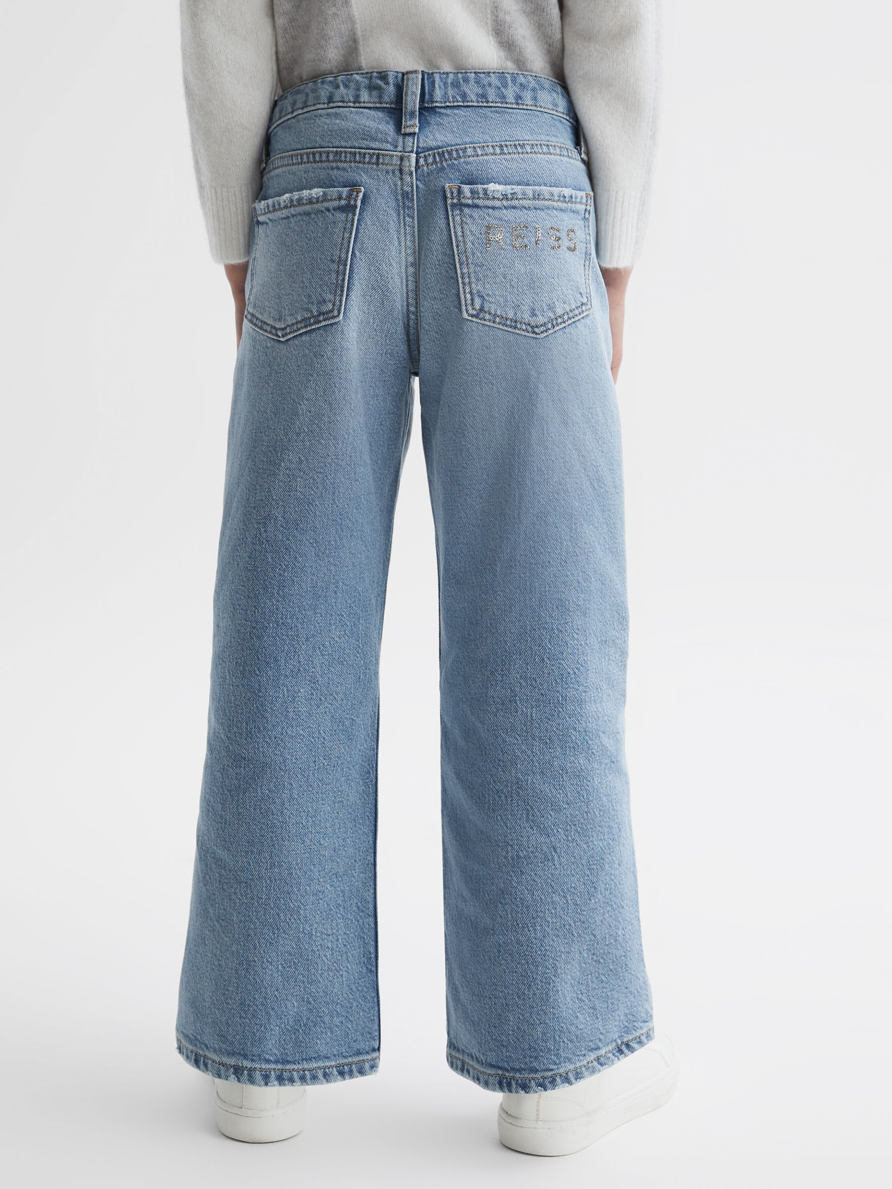 Junior Straight Leg Sequin Detail Jeans in Denim - Image 5 of 6