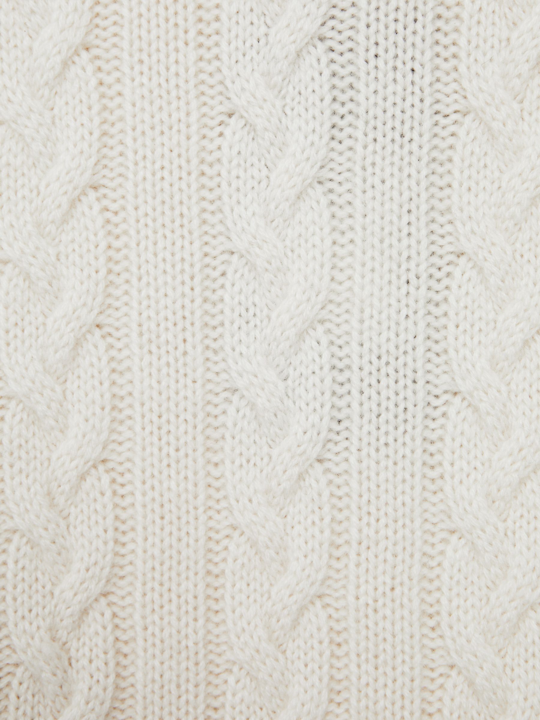 Atelier Cashmere Cable Knit Funnel Neck Jumper in Cloud White - Image 6 of 6