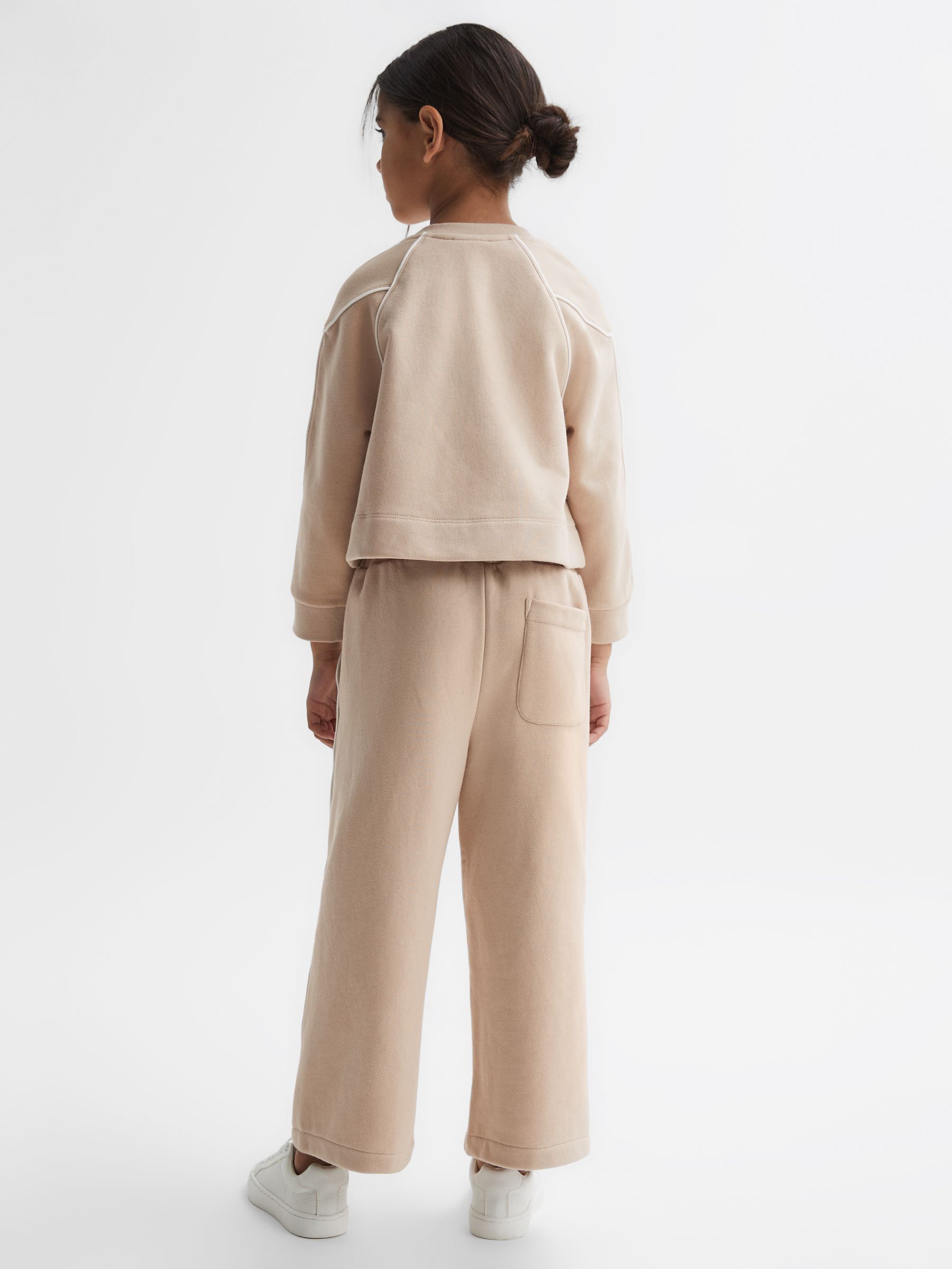 9-14 yrs Embroidered Crew Neck Sweatshirt in Camel - Image 5 of 6