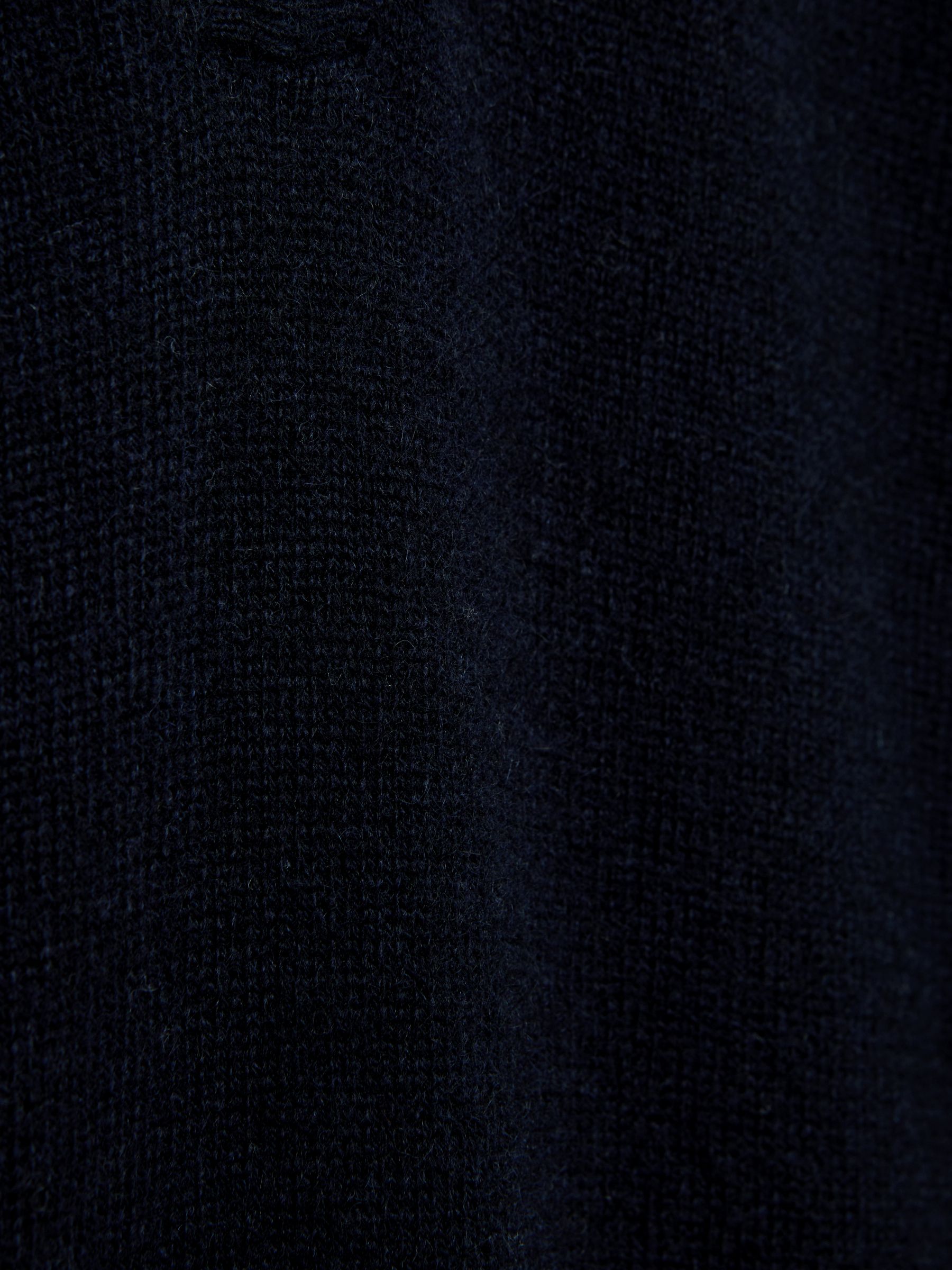 Atelier Cashmere Half-Zip Funnel Neck Jumper in Navy - Image 5 of 6