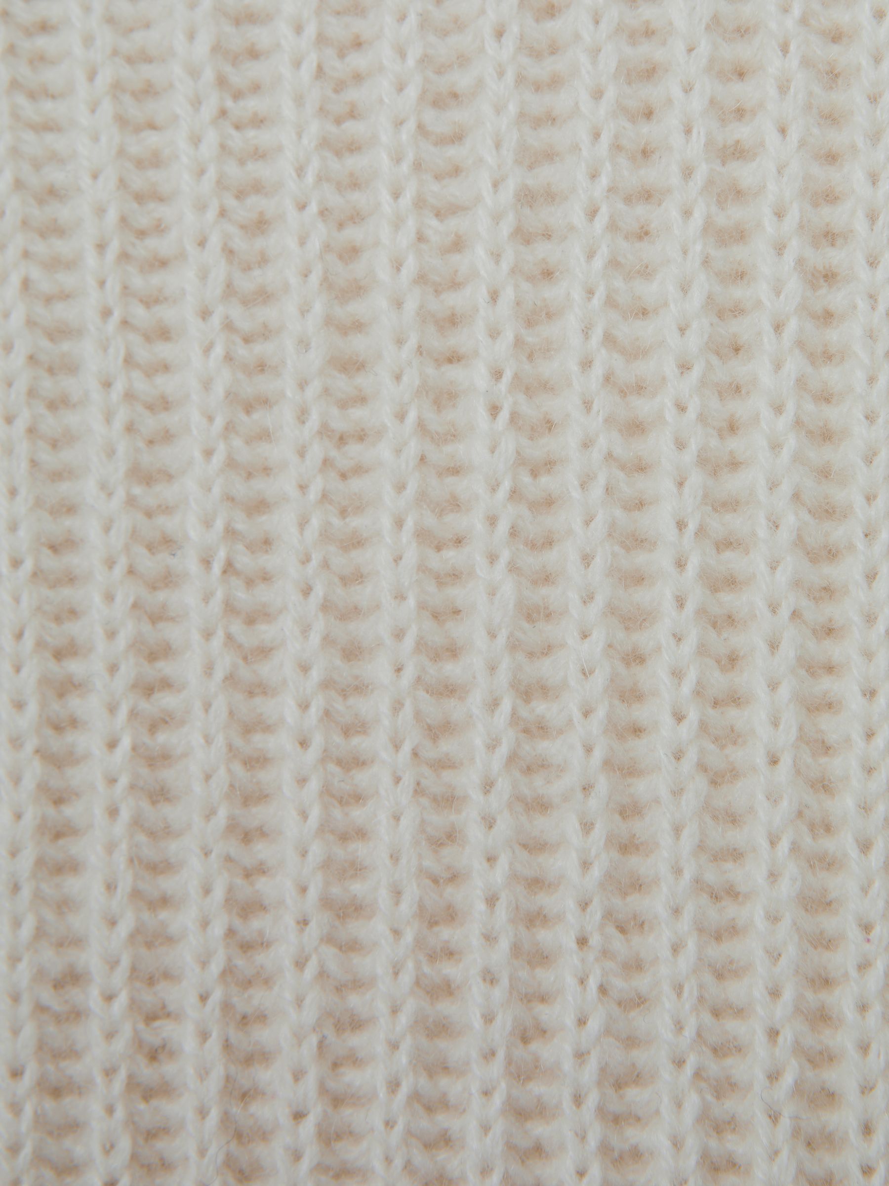 Atelier Cashmere Ribbed Crew Neck Jumper in Cloud White - Image 6 of 6