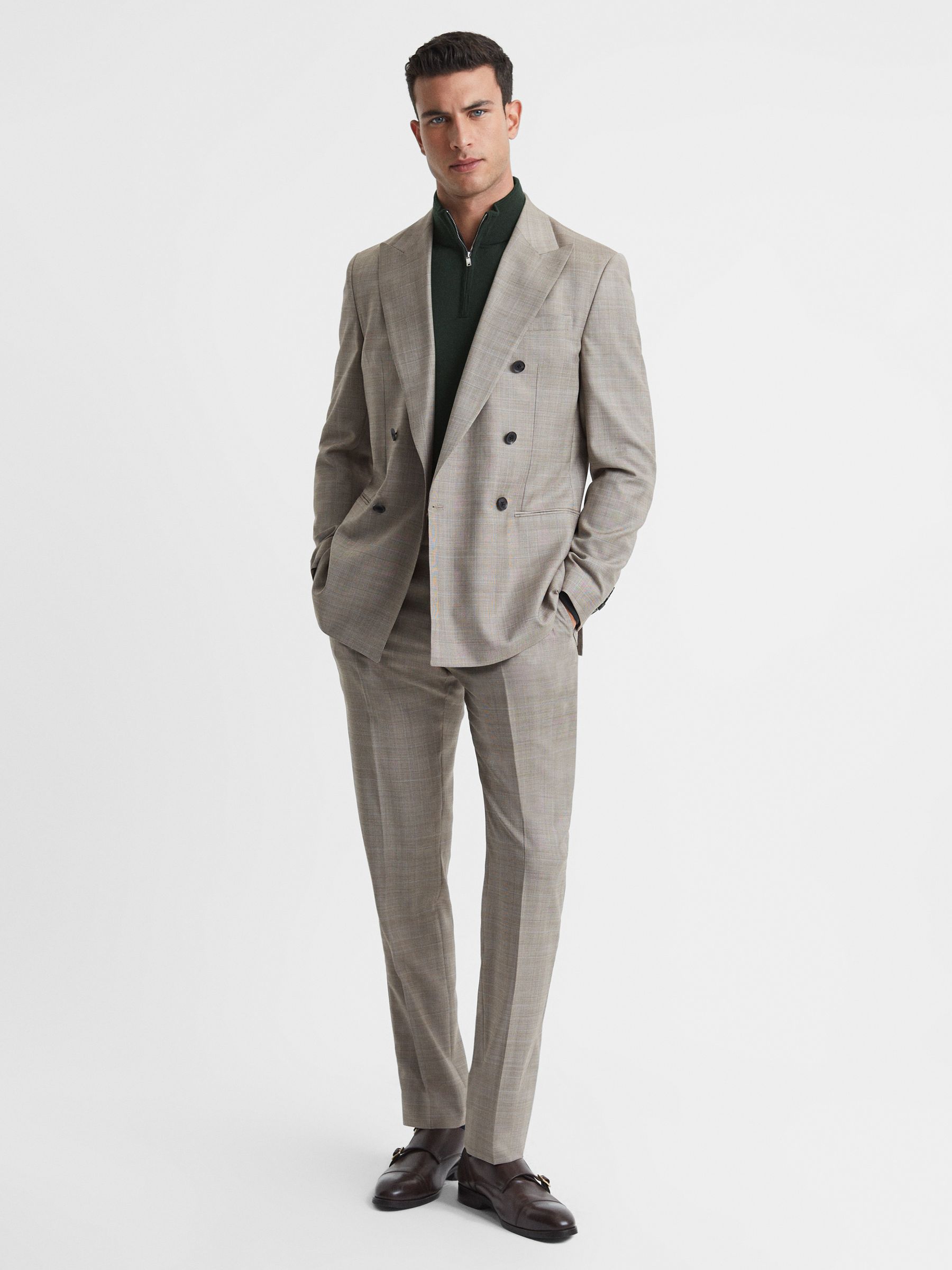 Merino Wool Half-Zip Jumper in Forest - Image 3 of 5