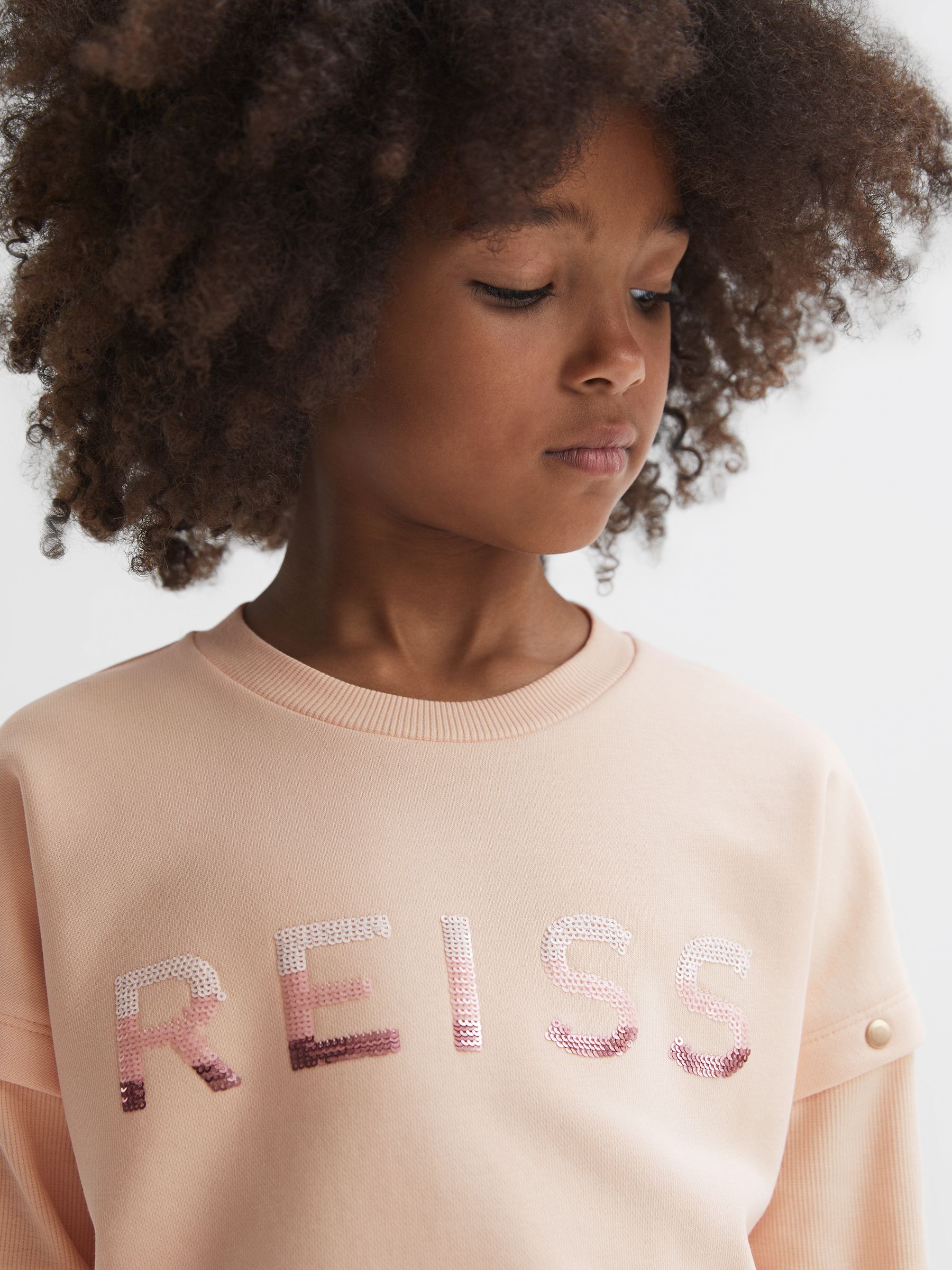 9-14 yrs Sequin Motif Jumper in Pink - Image 4 of 6