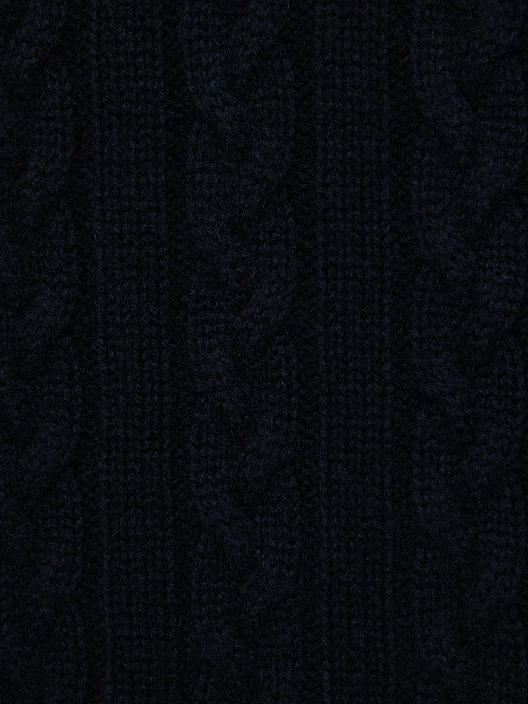 Atelier Cashmere Cable Knit Funnel Neck Jumper in Navy - Image 6 of 6