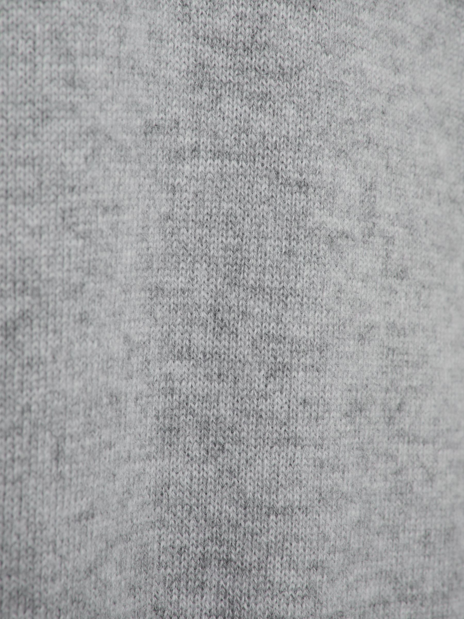 Atelier Cashmere Half-Zip Funnel Neck Jumper in Soft Grey Melange - Image 7 of 7