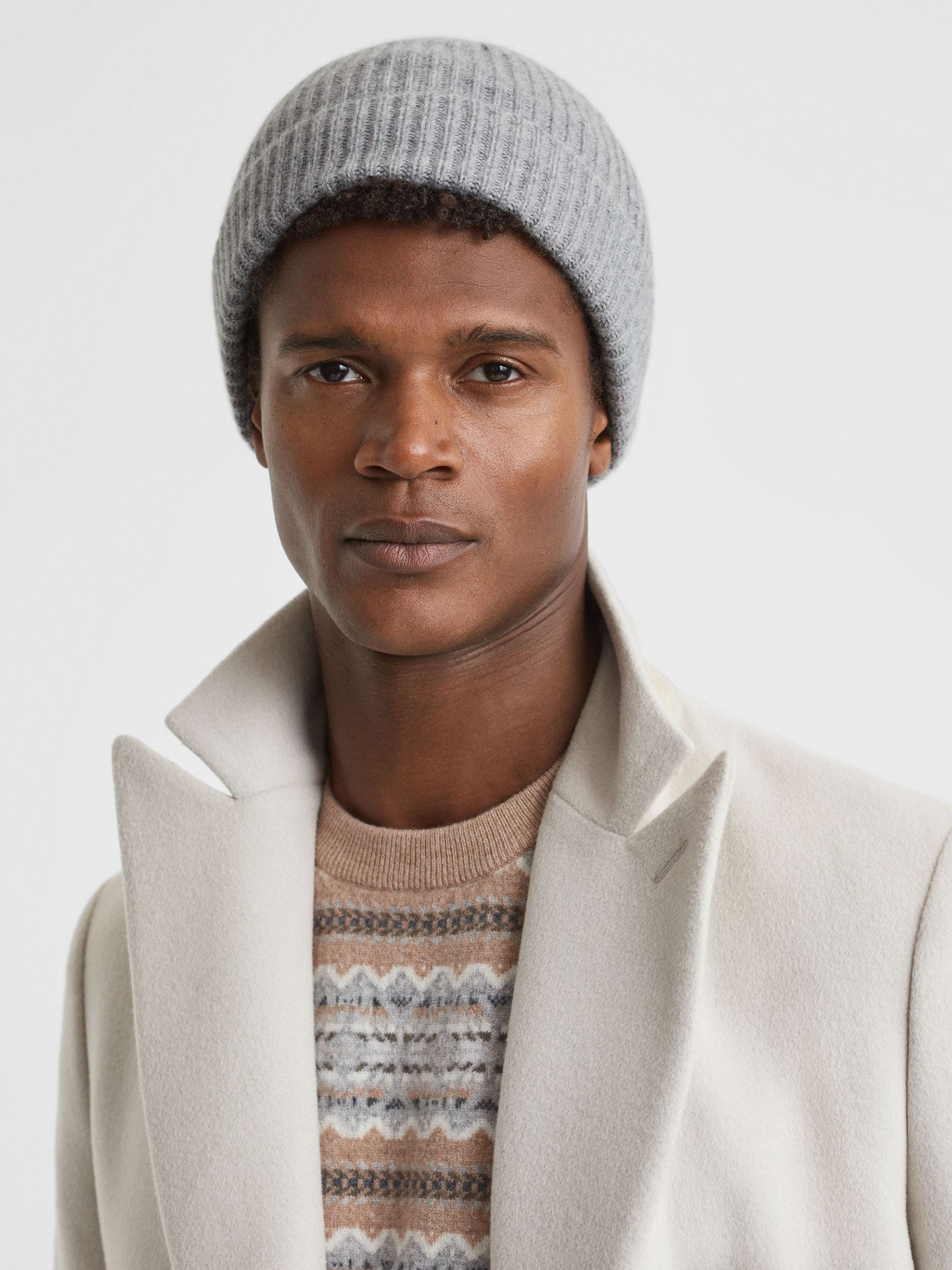 Atelier Ribbed-Cashmere Beanie in Soft Grey - Image 2 of 4