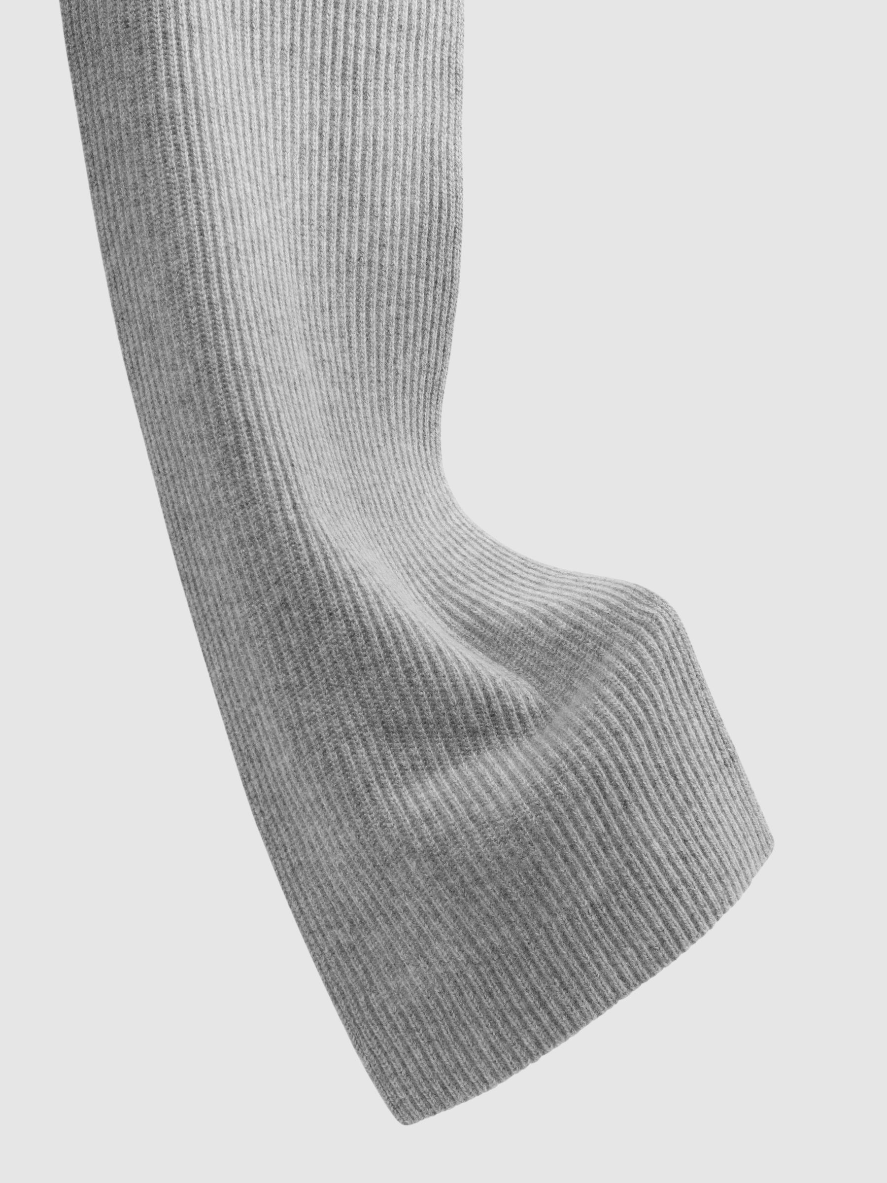 Cashmere Ribbed Scarf in Soft Grey - Image 4 of 4