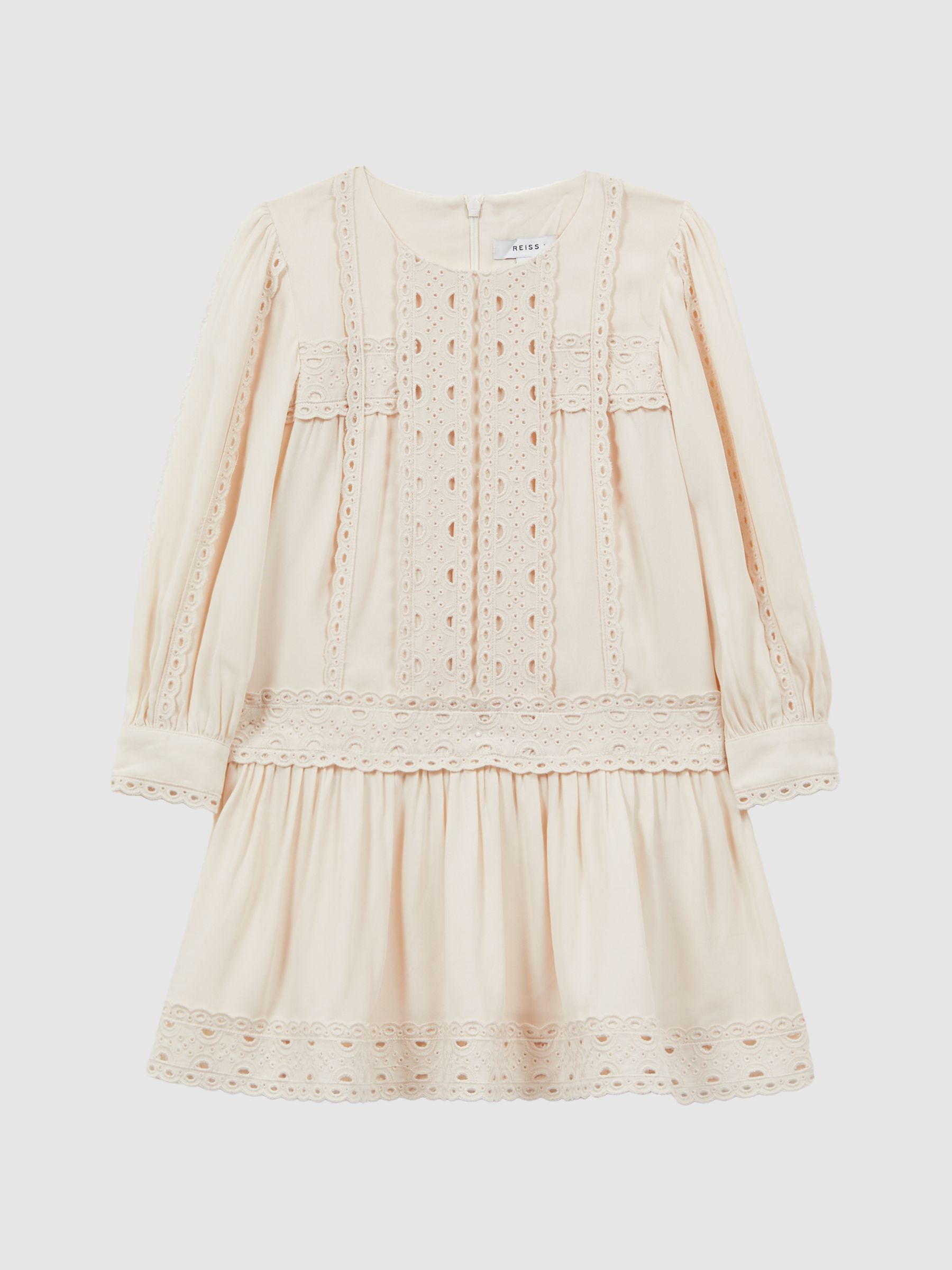 4-9 yrs Long Sleeve Lace Dress in Ivory - Image 2 of 6