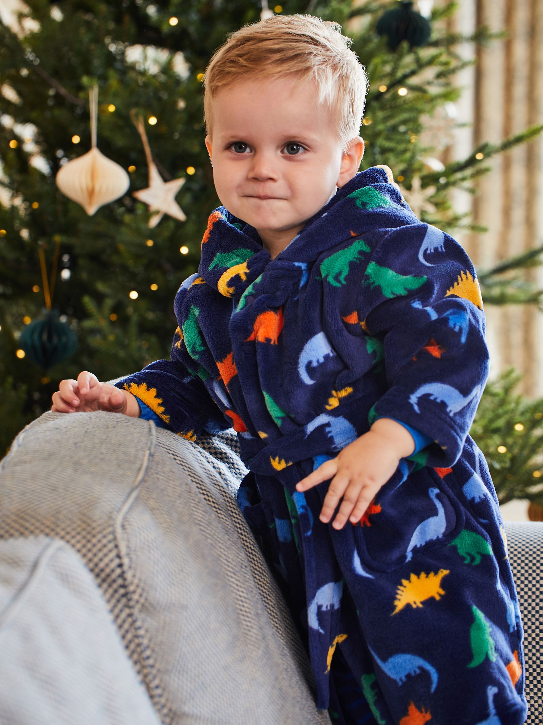 Navy Dinosaur Print Dressing Gown JoJo Maman Bébé