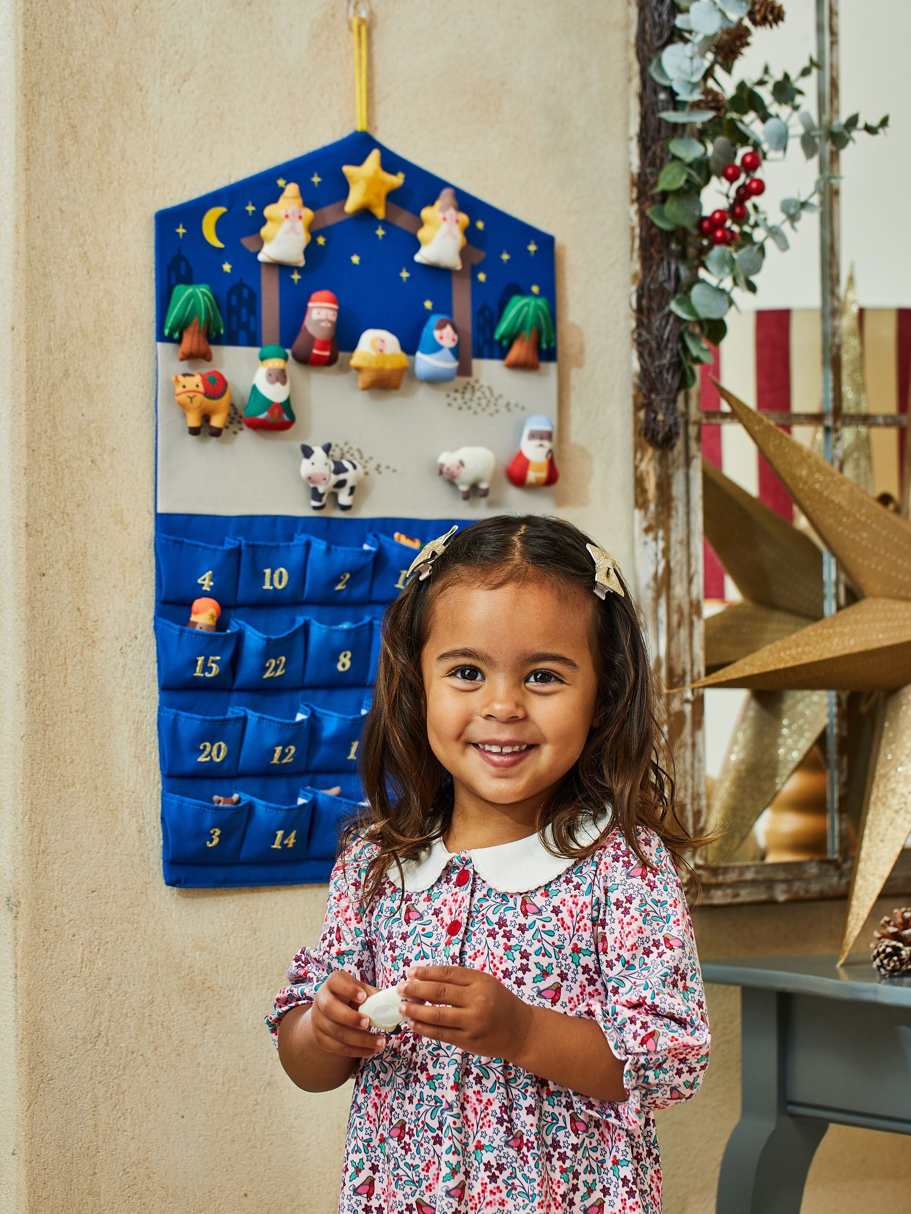 Nativity Fabric Advent Calendar Wall Hanging - Image 1 of 7