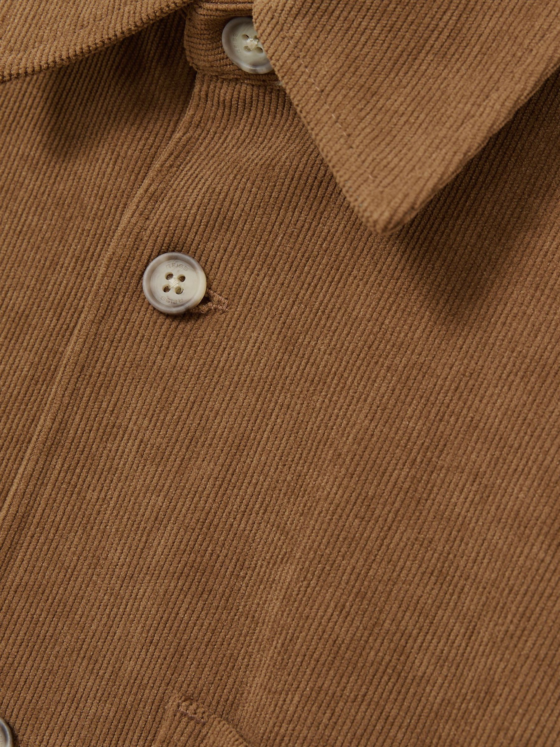 Corduroy Twin-Pocket Overshirt in Camel Brown - Image 7 of 7