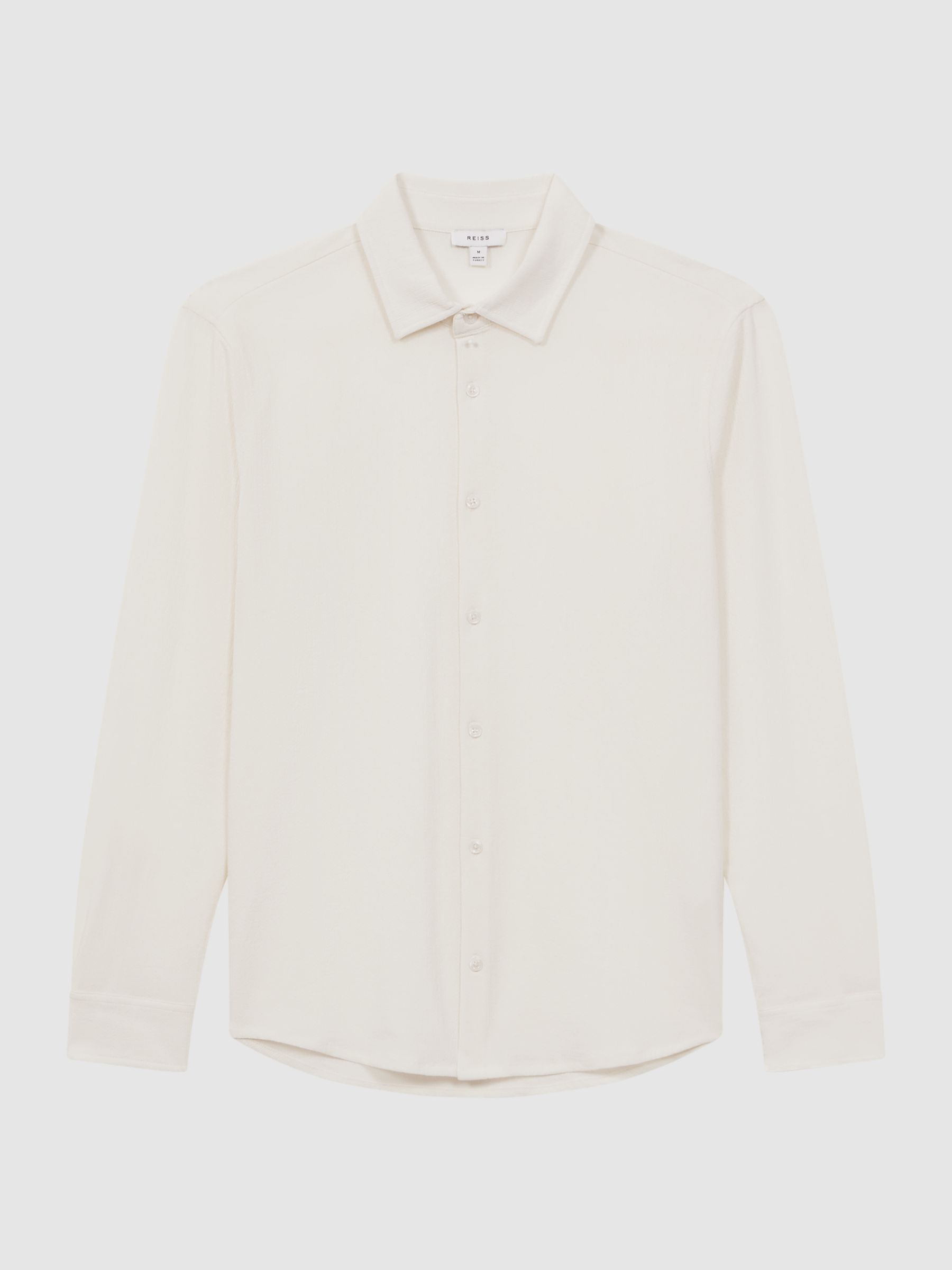 Textured Button-Through Shirt in Ecru - Image 2 of 4 Textured Button-Through Shirt in Ecru - Image 2 of 4