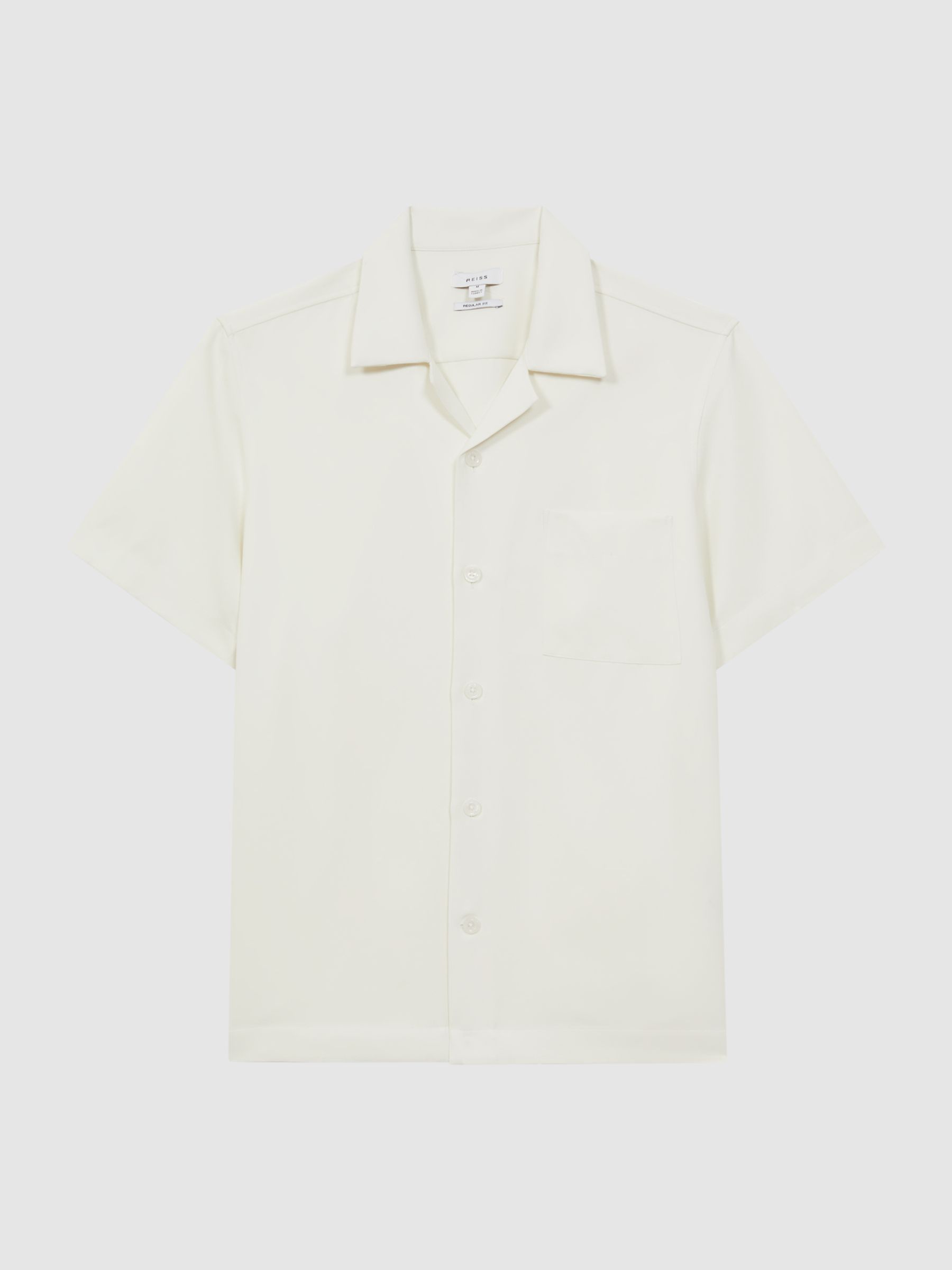 Cuban Collar Button-Through Shirt in Ecru - Image 2 of 4