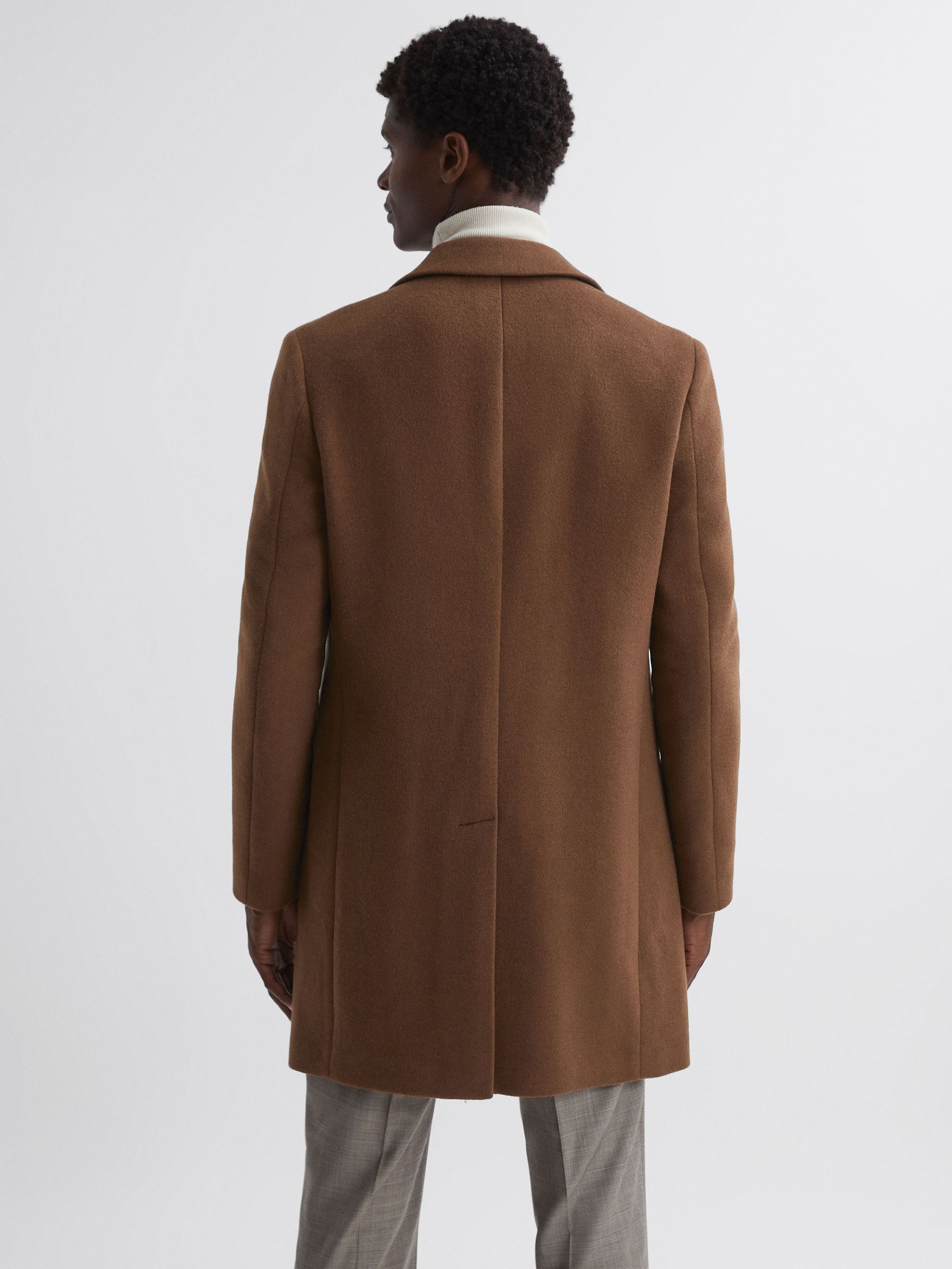 Wool Blend Double Breasted Epsom Coat in Tobacco - Image 5 of 6