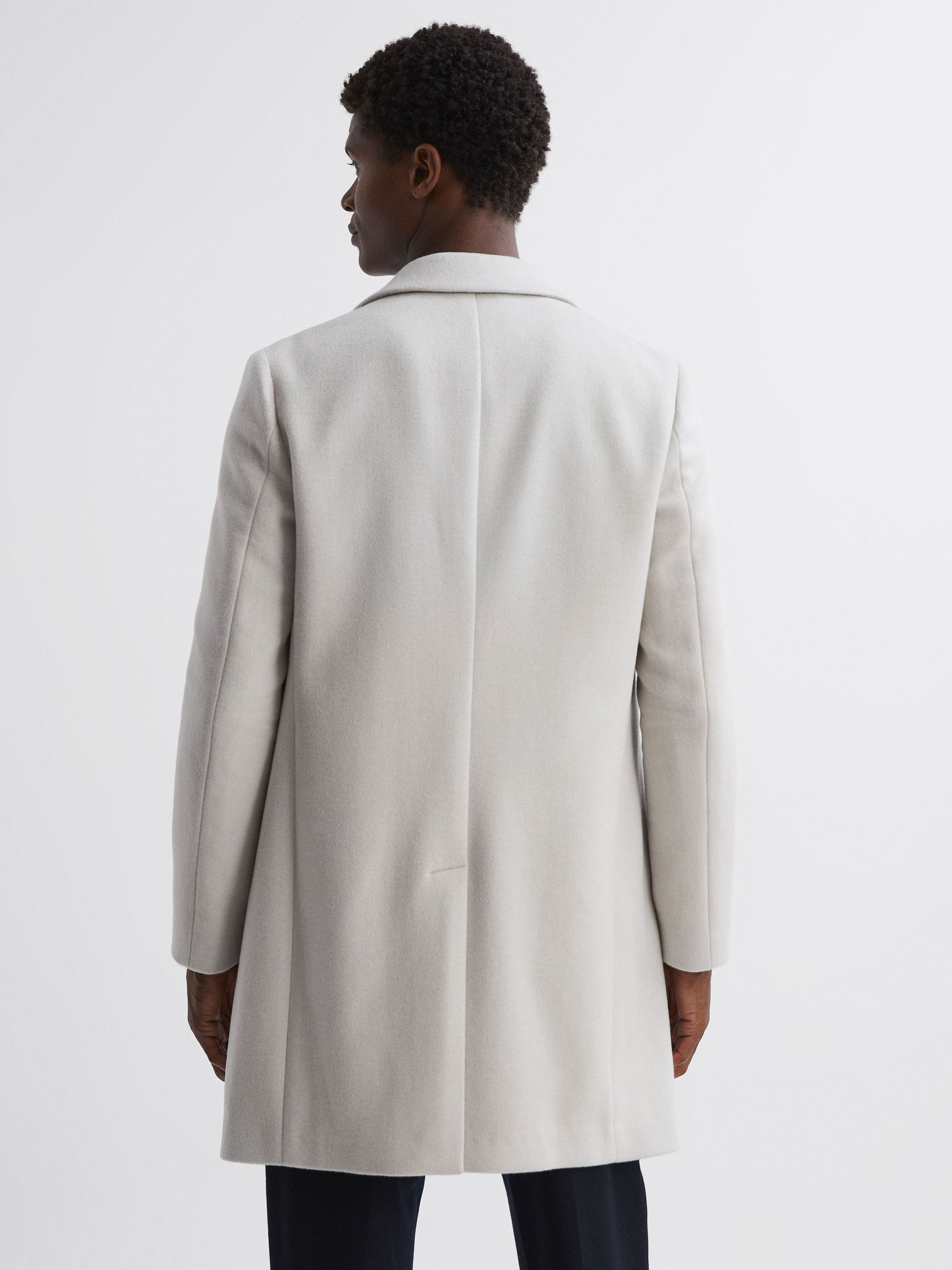 Wool Blend Double Breasted Epsom Coat in Bone - Image 4 of 5