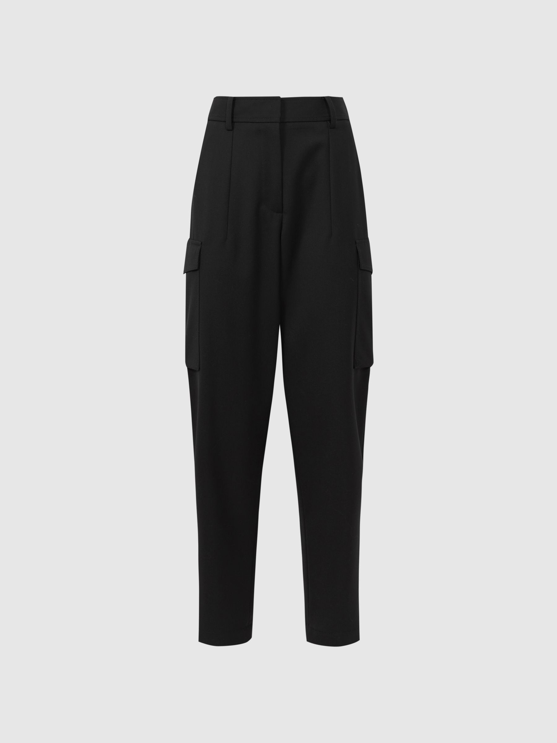 Mid Rise Cargo Trousers in Black - Image 2 of 5