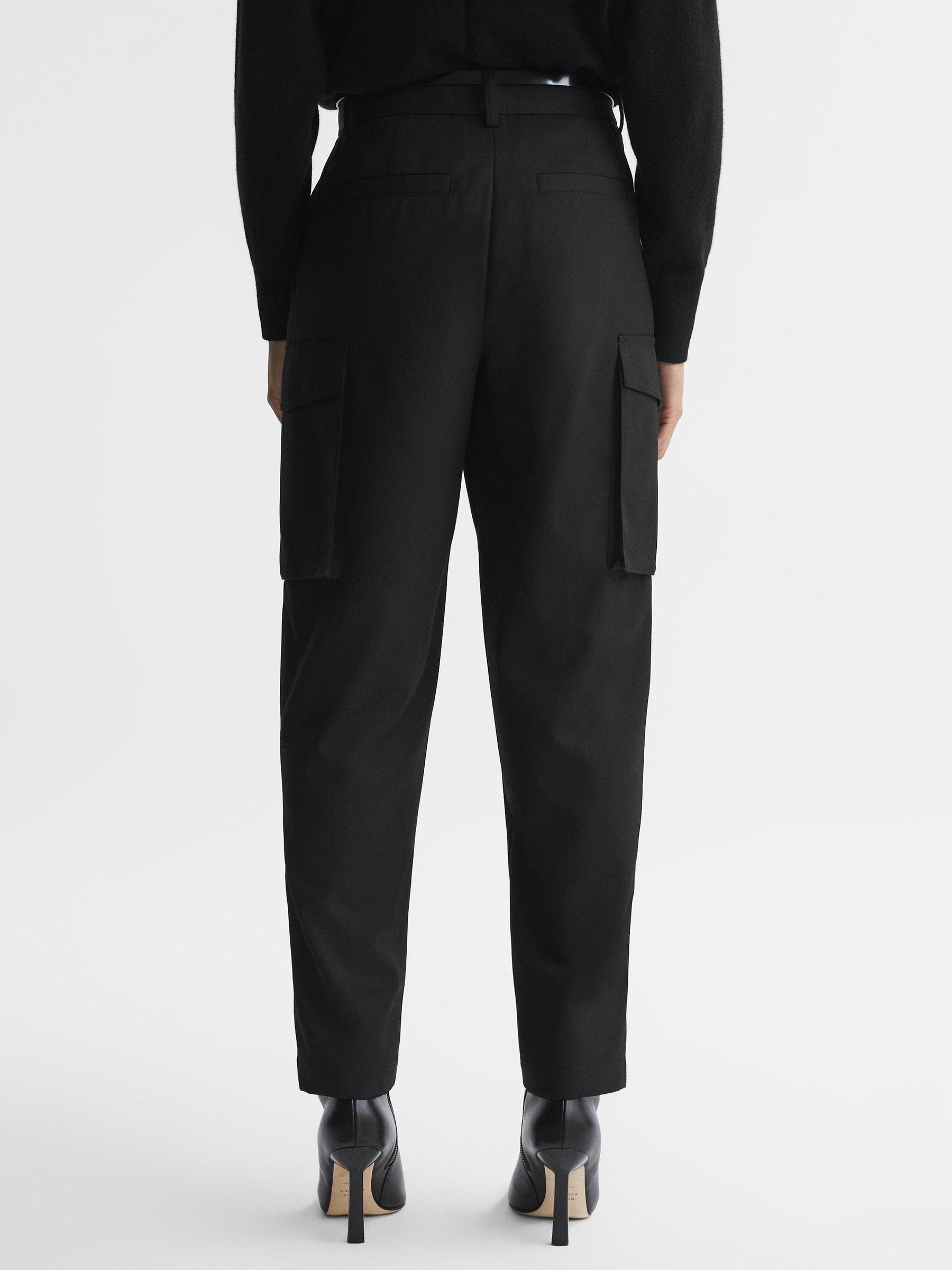 Mid Rise Cargo Trousers in Black - Image 5 of 5
