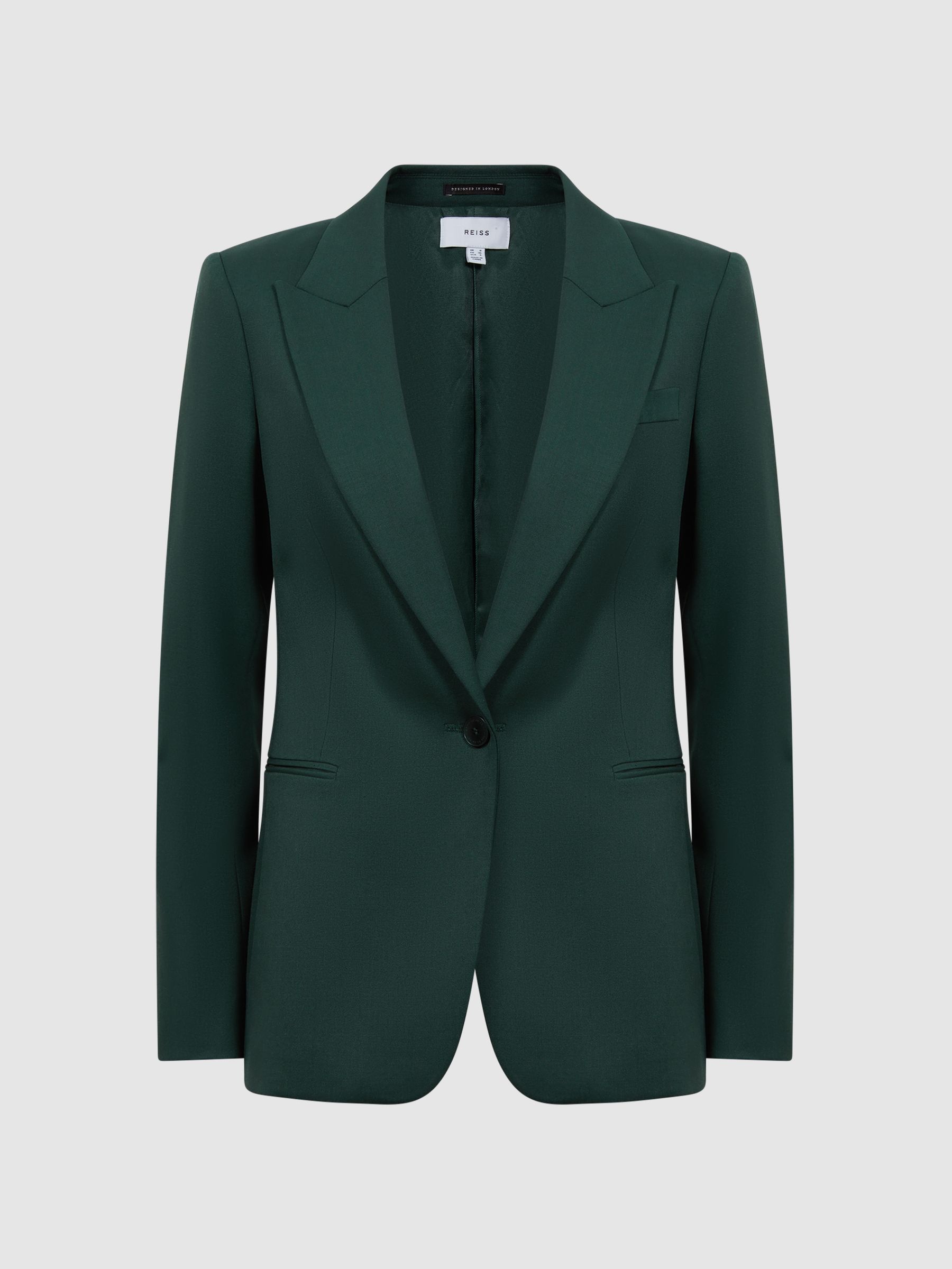 Tailored Fit Single Breasted Suit Blazer in Bottle Green - Image 2 of 5