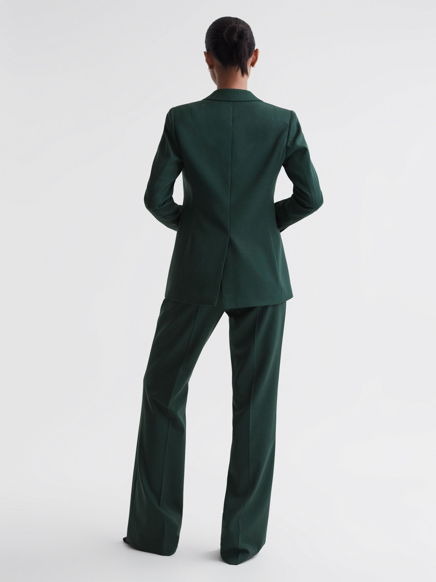 Tailored Fit Single Breasted Suit Blazer in Bottle Green - Image 5 of 5