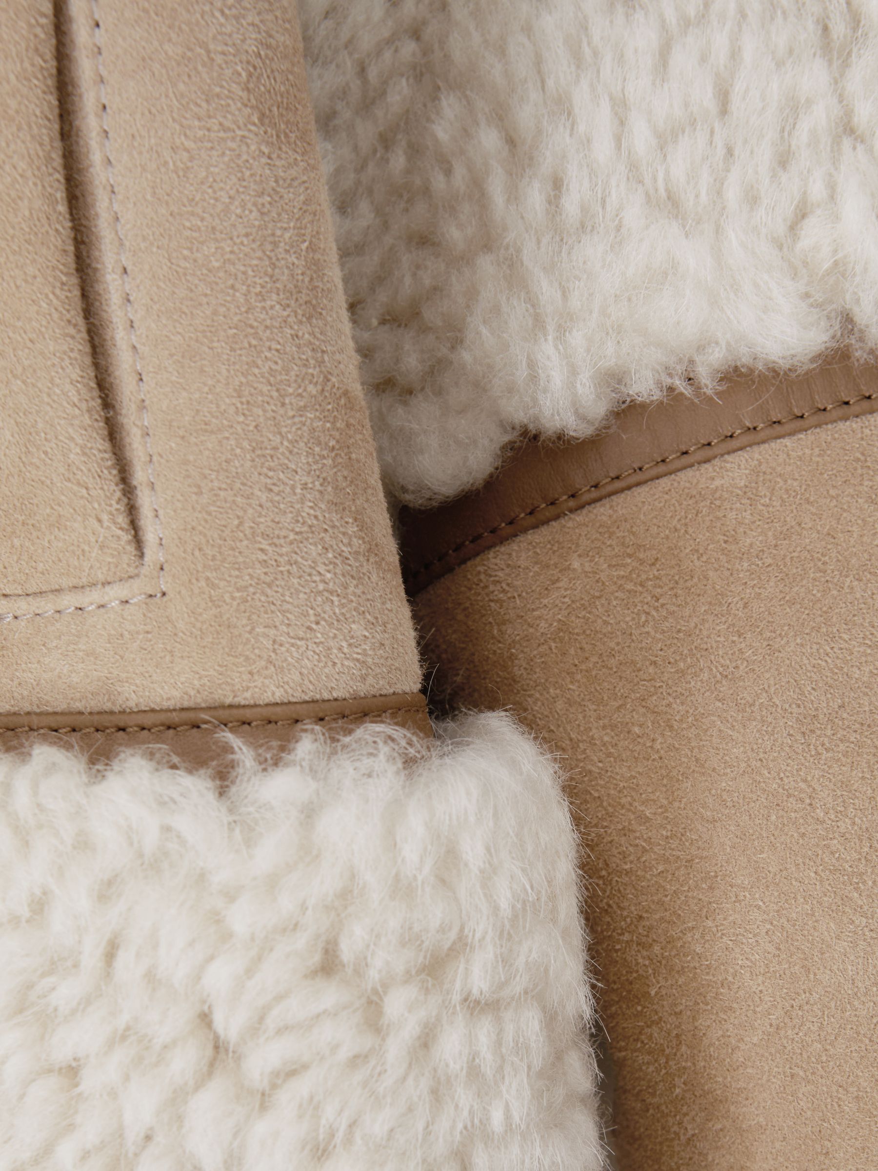4-9 yrs Suede Sheepskin Zip-Through Jacket in Neutral - Image 8 of 8